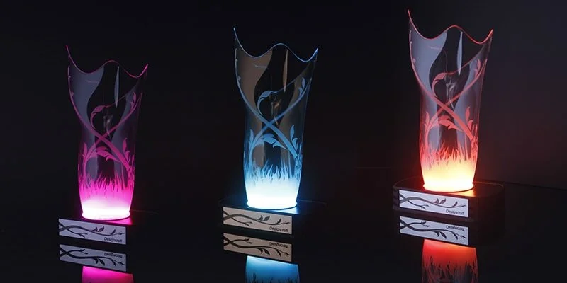 Models illuminated with programmable LEDs