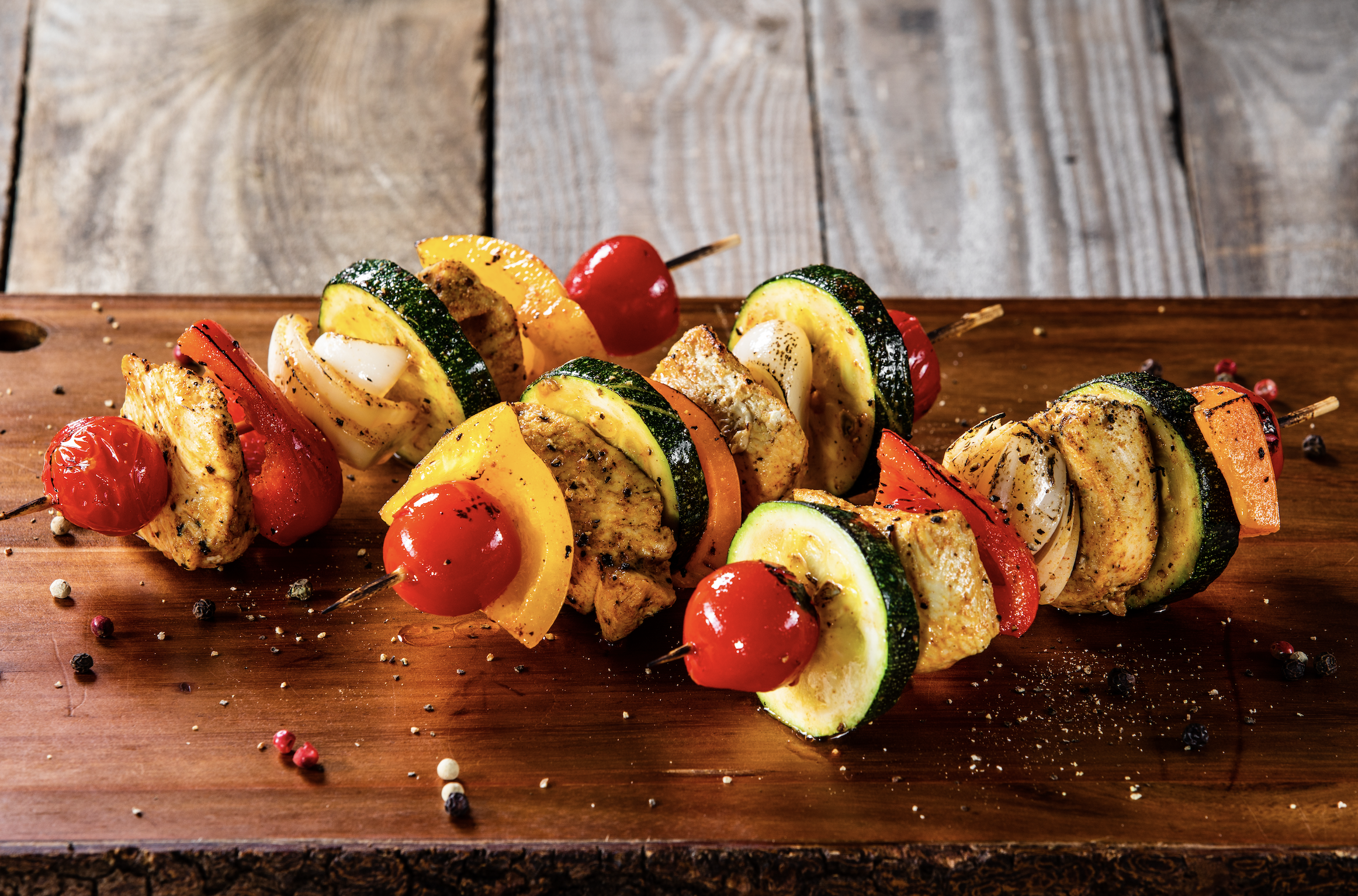Grilled Chicken &amp; Veggie Kebabs