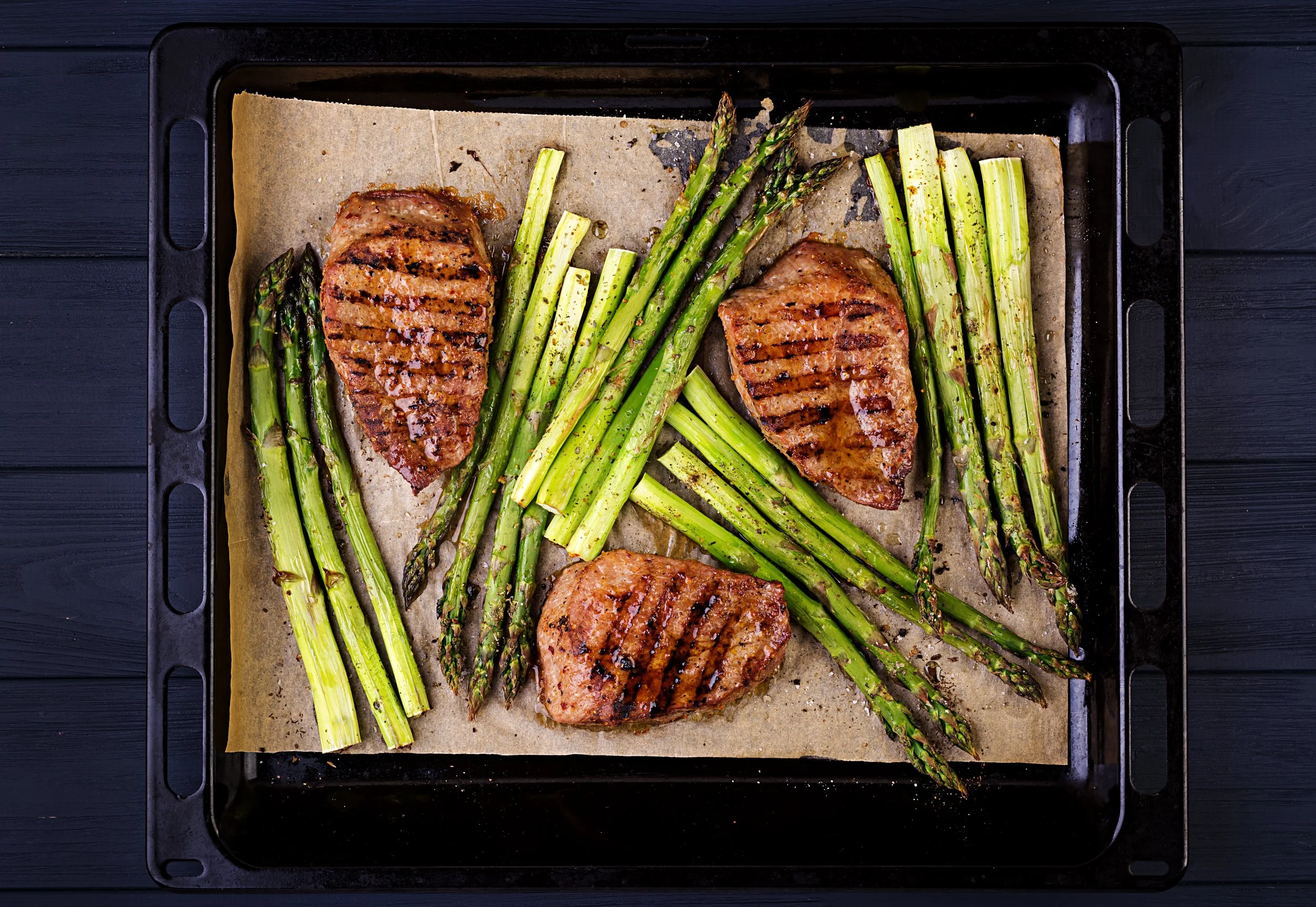 Grilled Steak &amp; Asparagus with Lemon