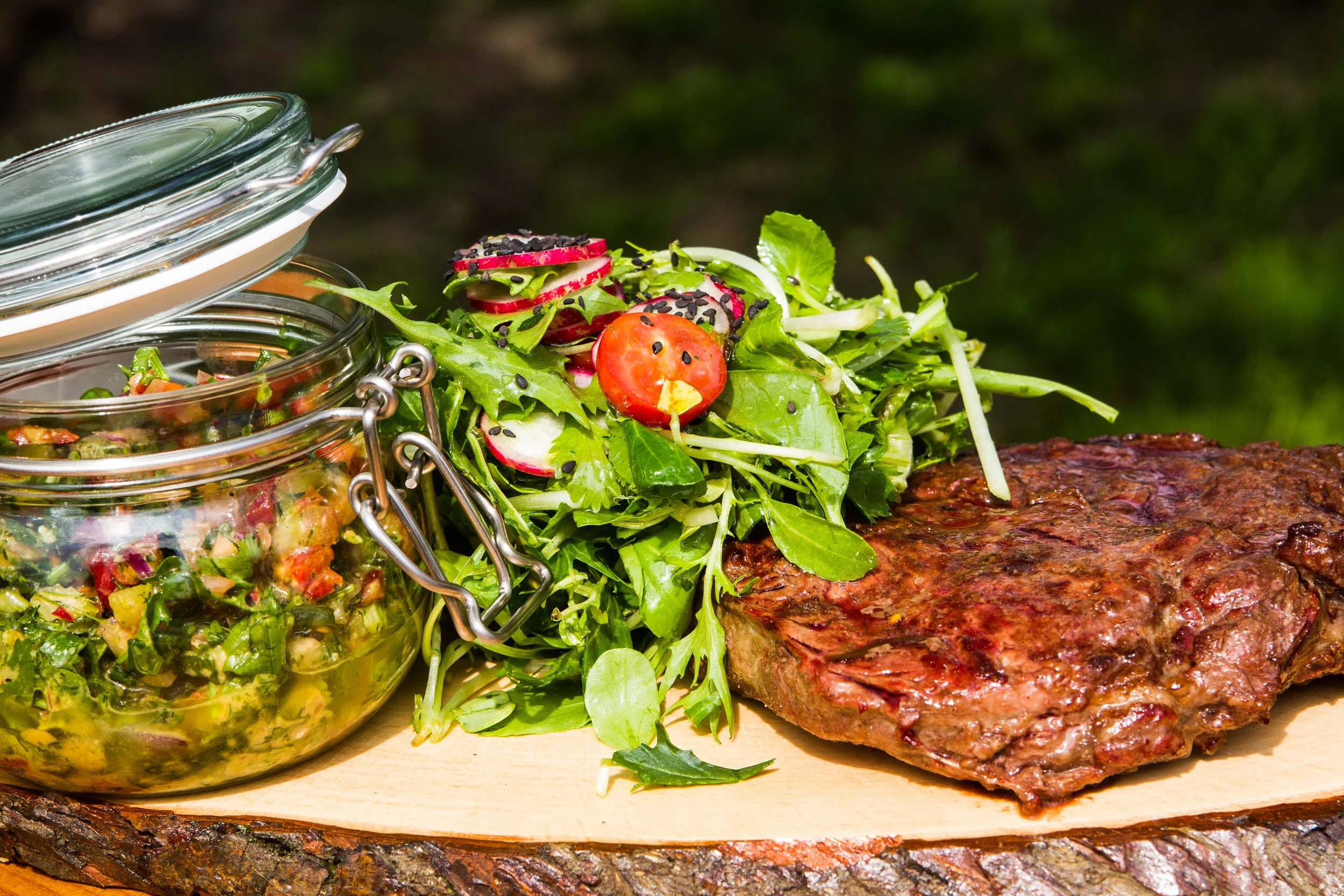 Grilled Santa Maria Tri-Tip with Summer Corn &amp; Tomato Salad