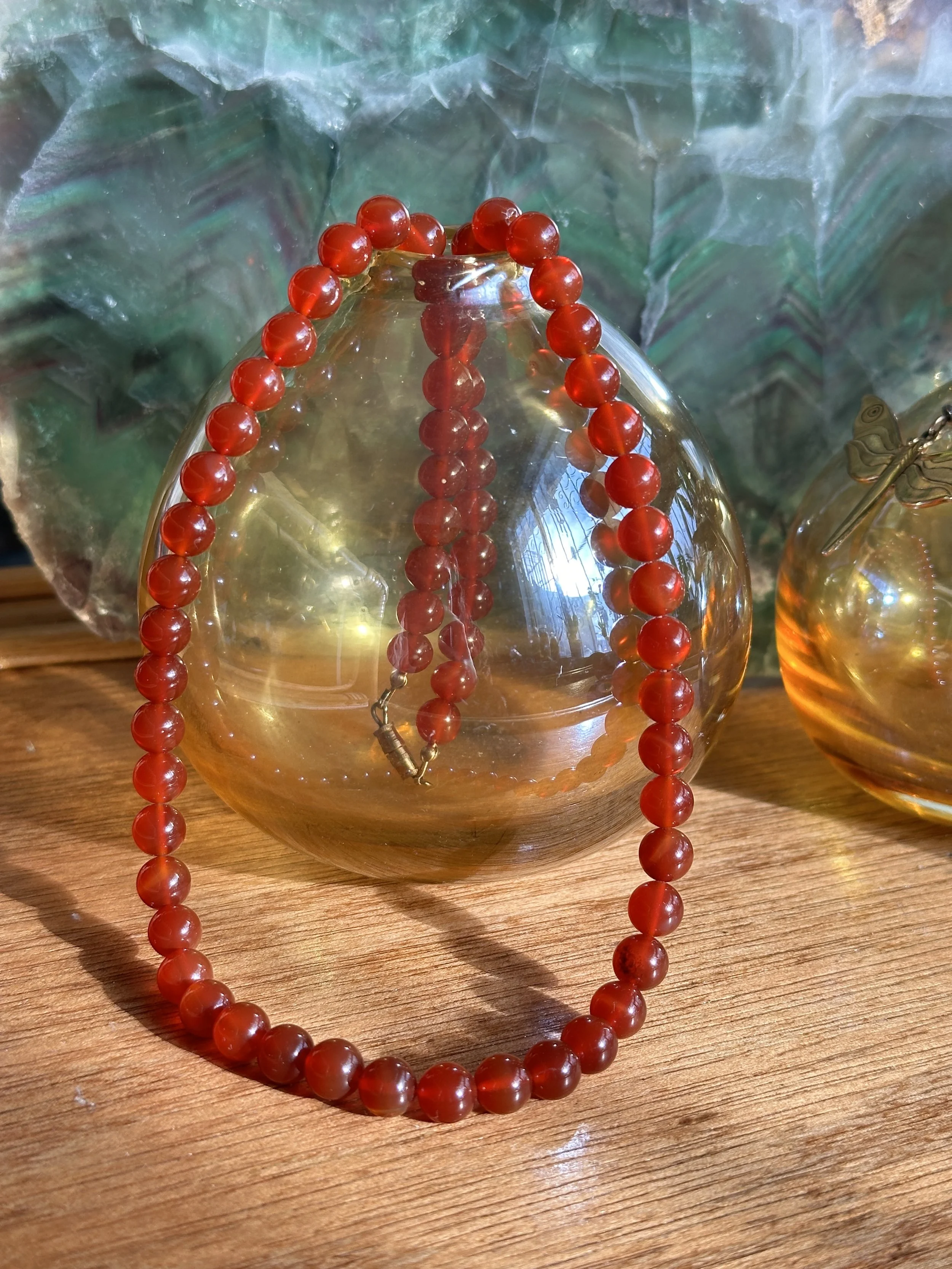 Beaded 20' Carnelian Necklace • $57