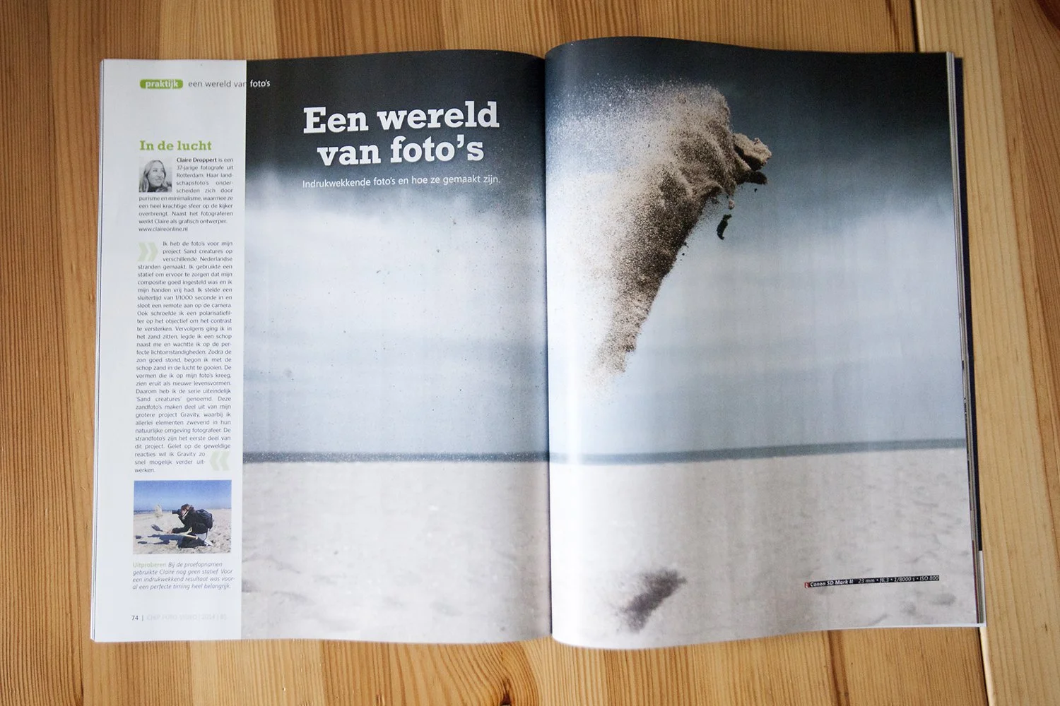 Magazine spread featured article about my Sand Creatures series.