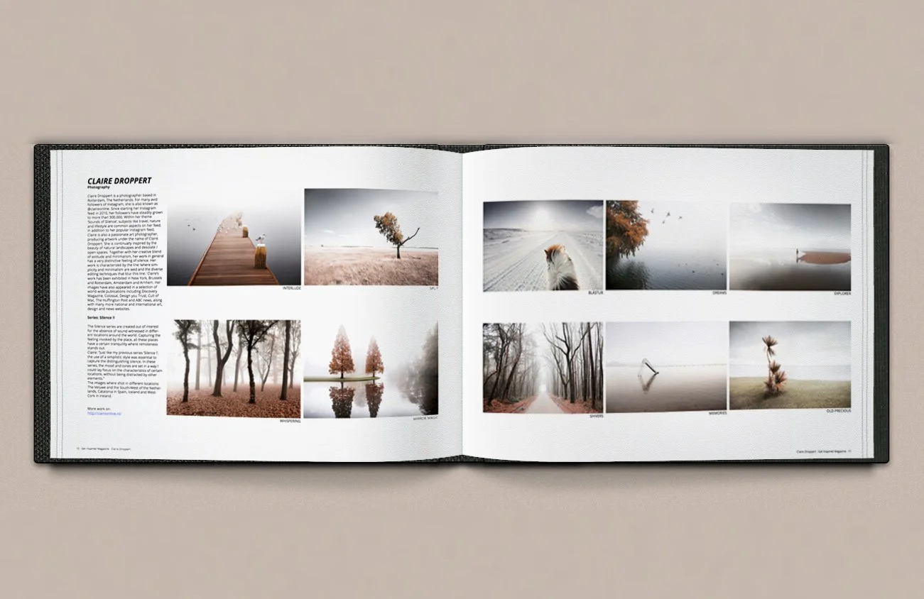 Get inspired  Photo book displaying a collection of nature photographs featuring my Silence series