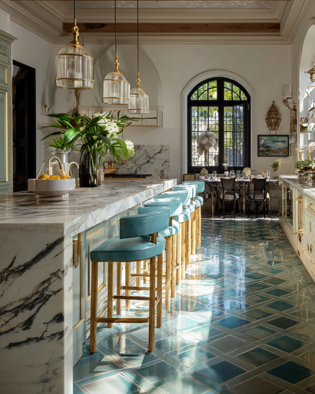 Turquoise &amp; Teal Living: Spring Kitchens Reimagined