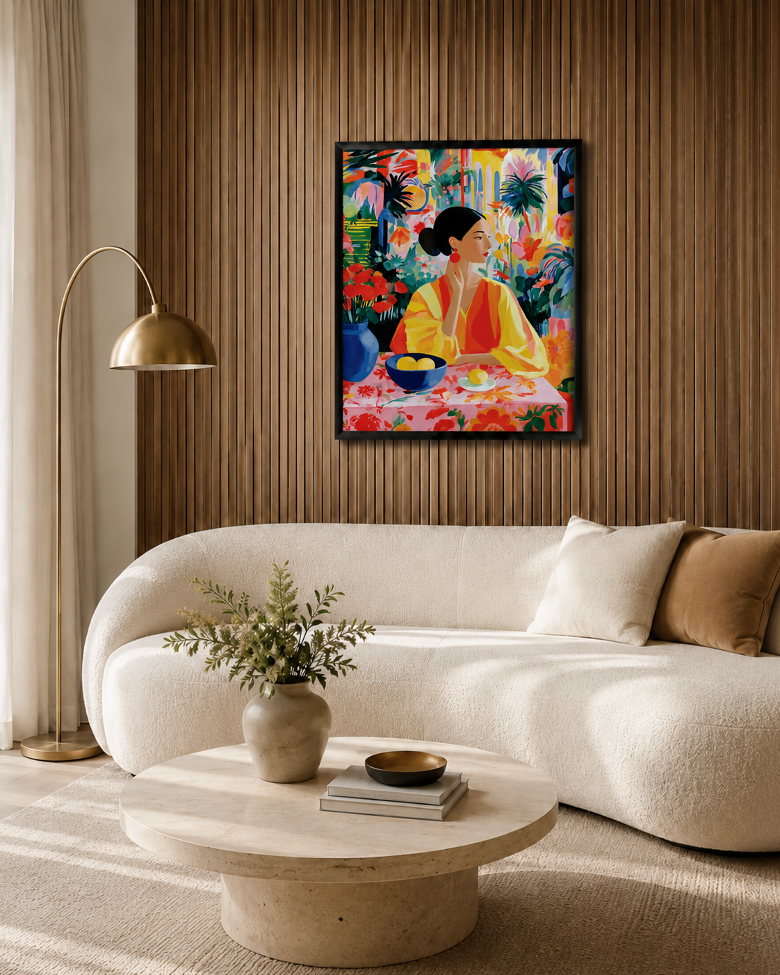 Colourful Woman Garden Poster 16x20 — Framed