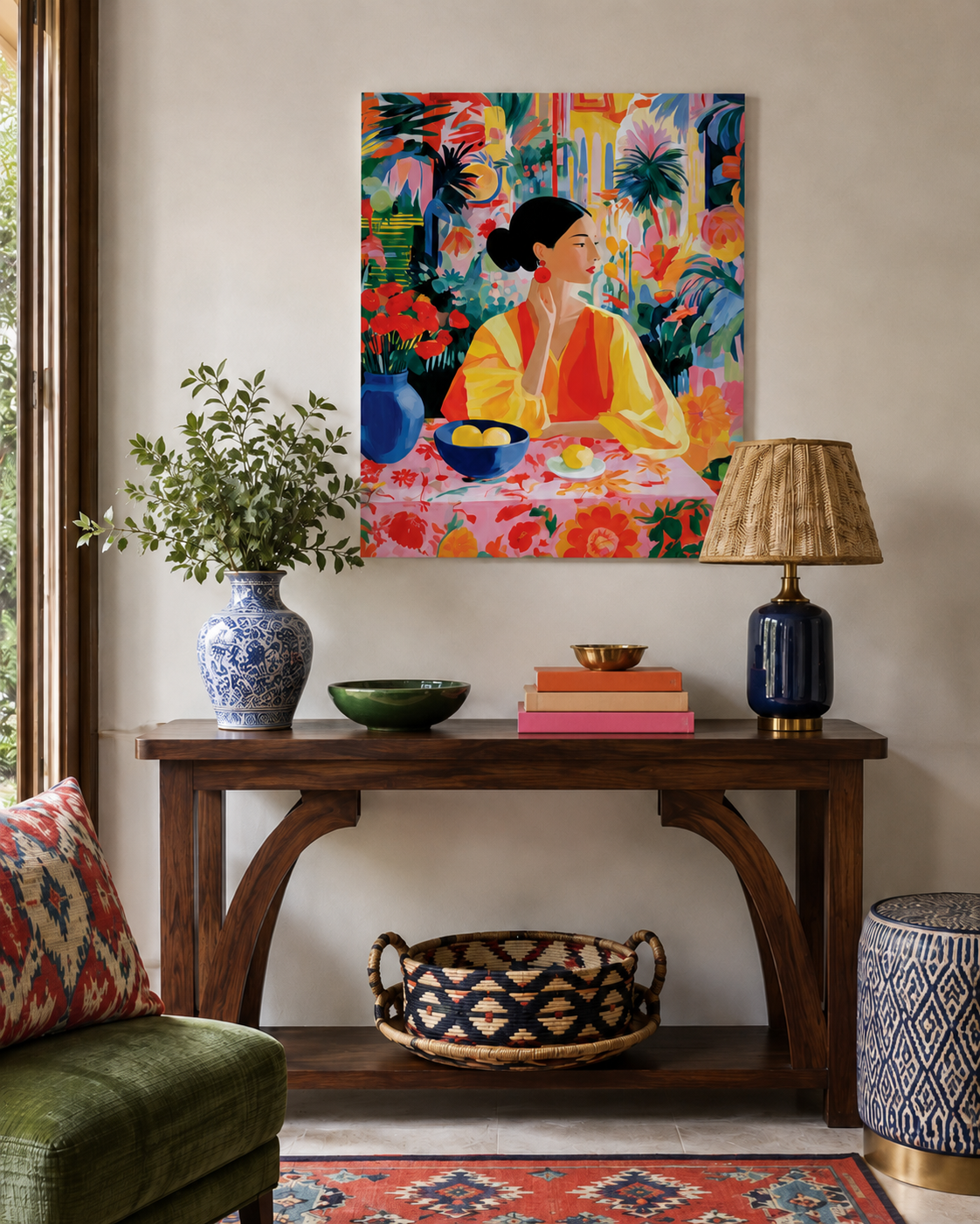 Colourful Woman Garden Poster 20x24