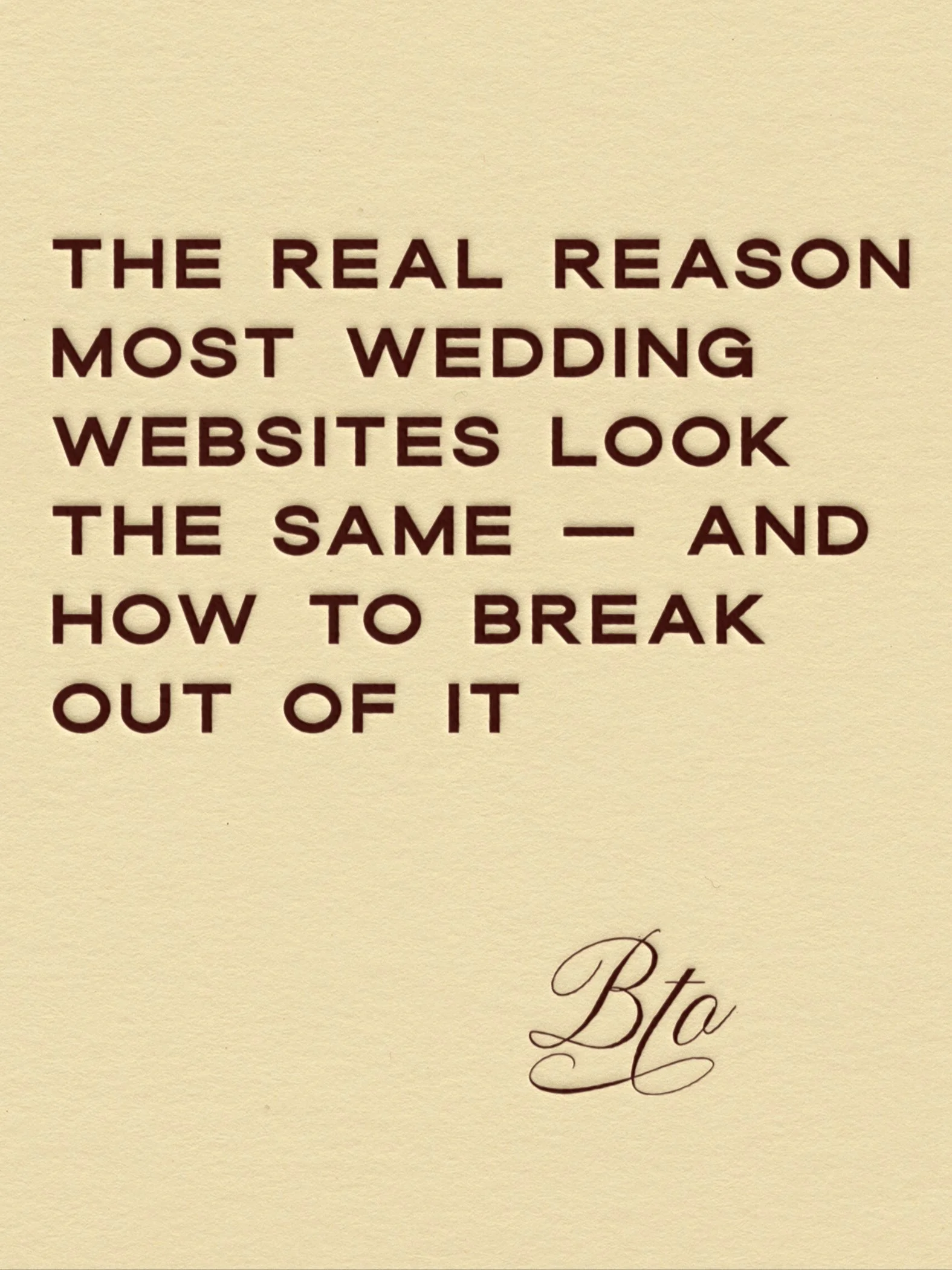 The real reason most wedding websites look the same — and how to break out of it