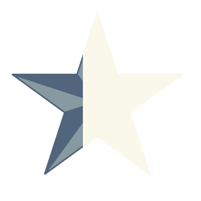 slideInRight-scroll star that is one third blue and two thirds white