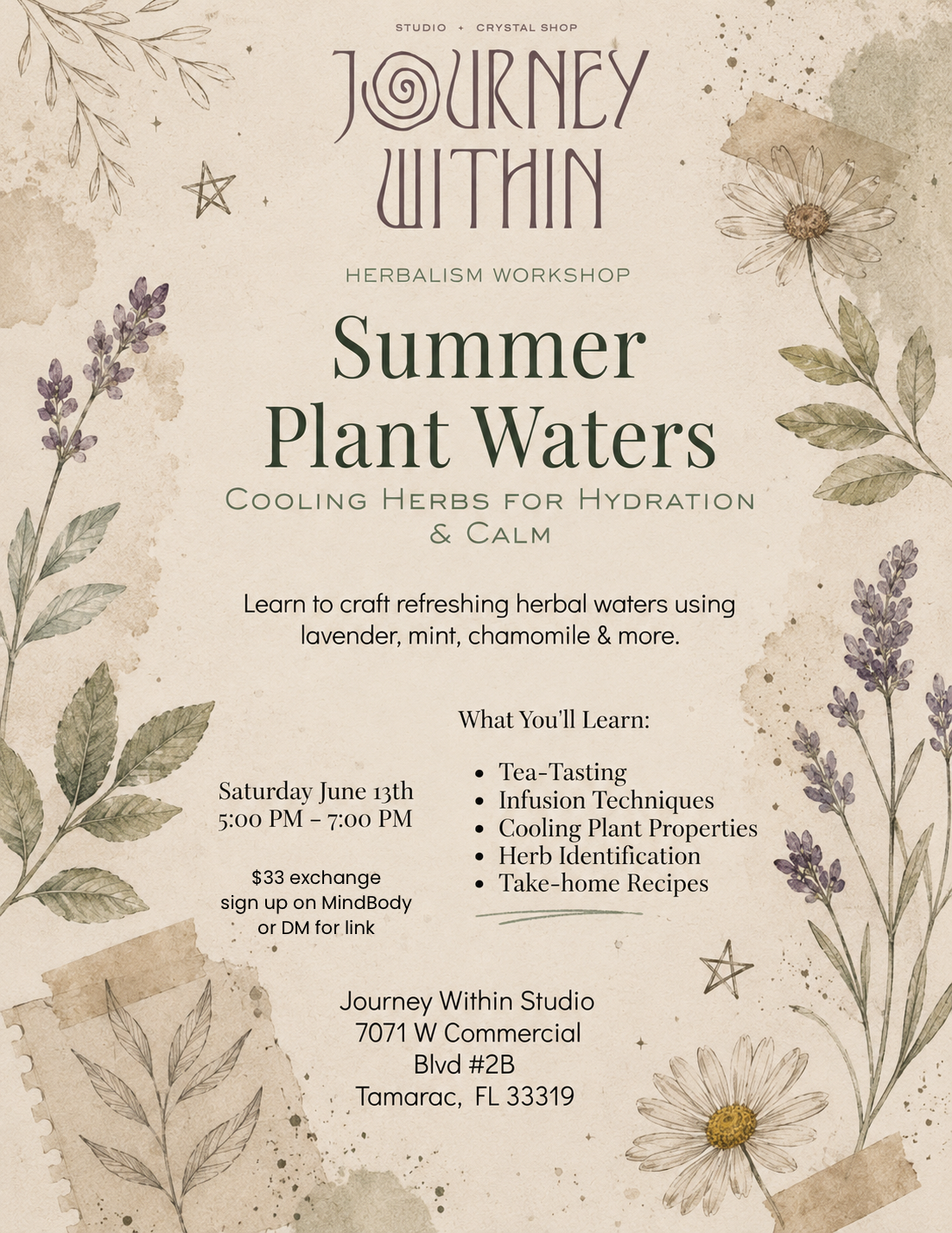 Summer Plant Waters: Herbalism Workshop