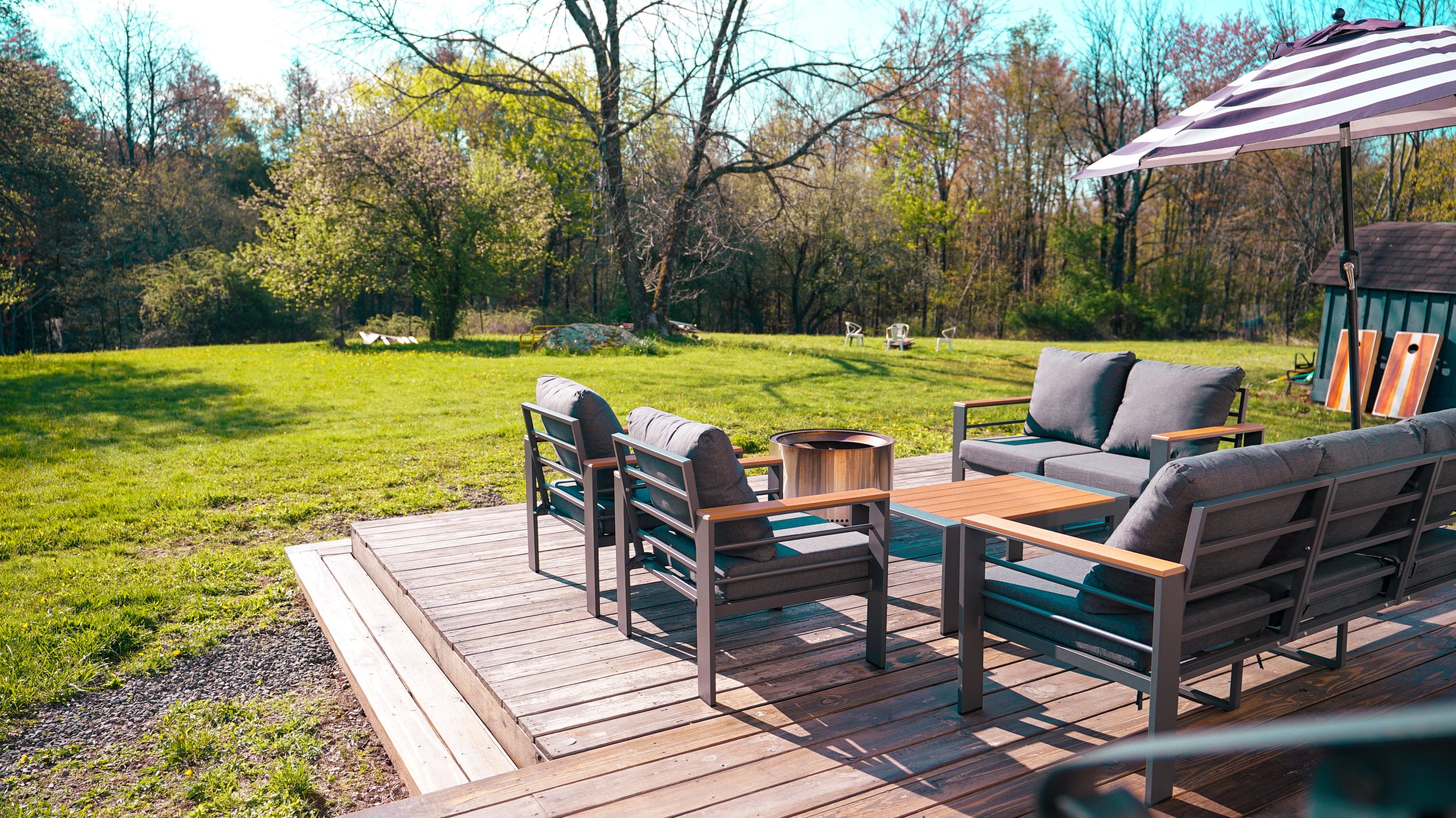 Outdoor patio and seating area 