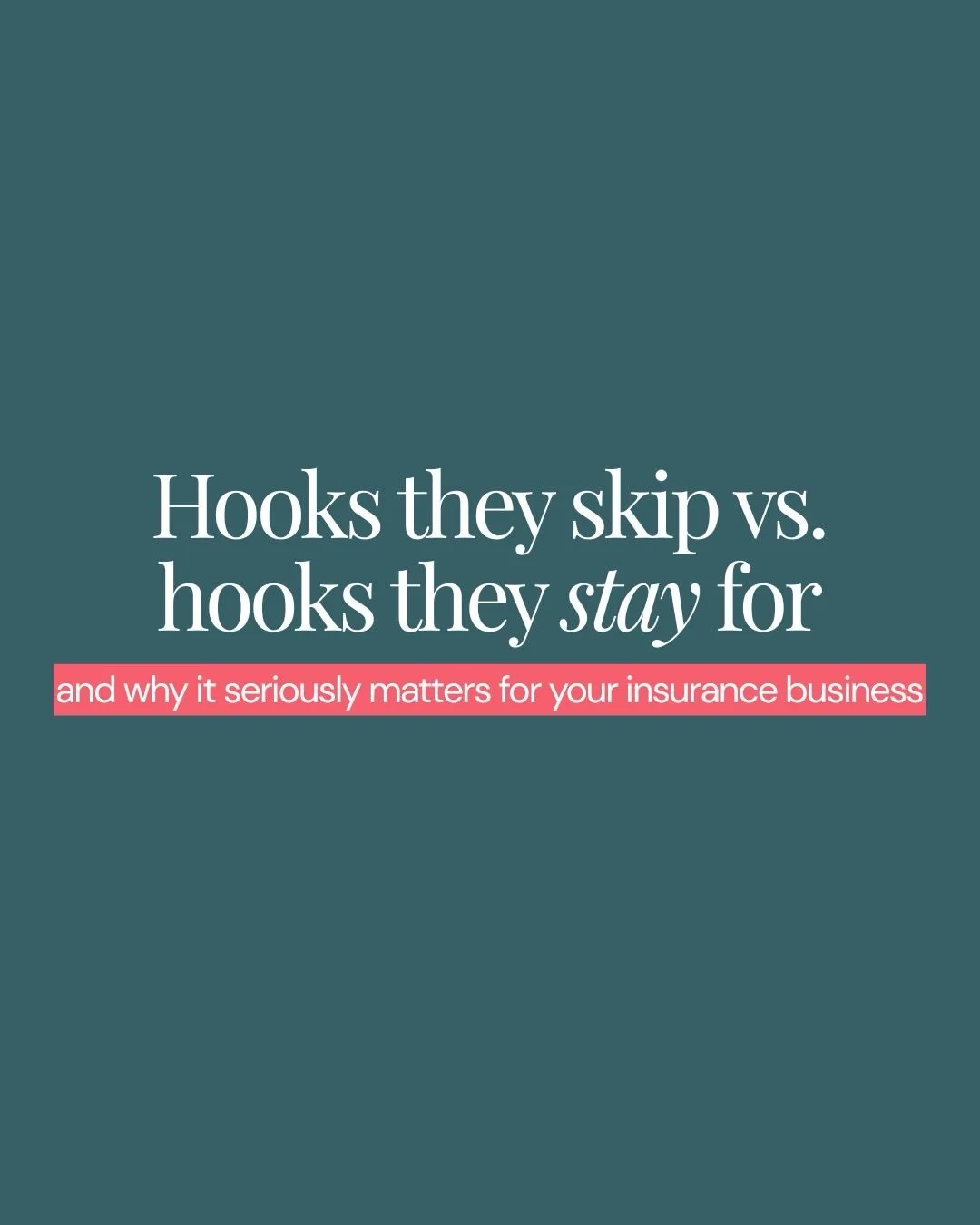 You spent 20 minutes writing that caption. Nobody&rsquo;s gonna read it. Here&rsquo;s why. ⬇️

Your hook didn&rsquo;t stop them.

Most insurance agents are leading with hooks that sound exactly like every other agent in their market. So people scroll