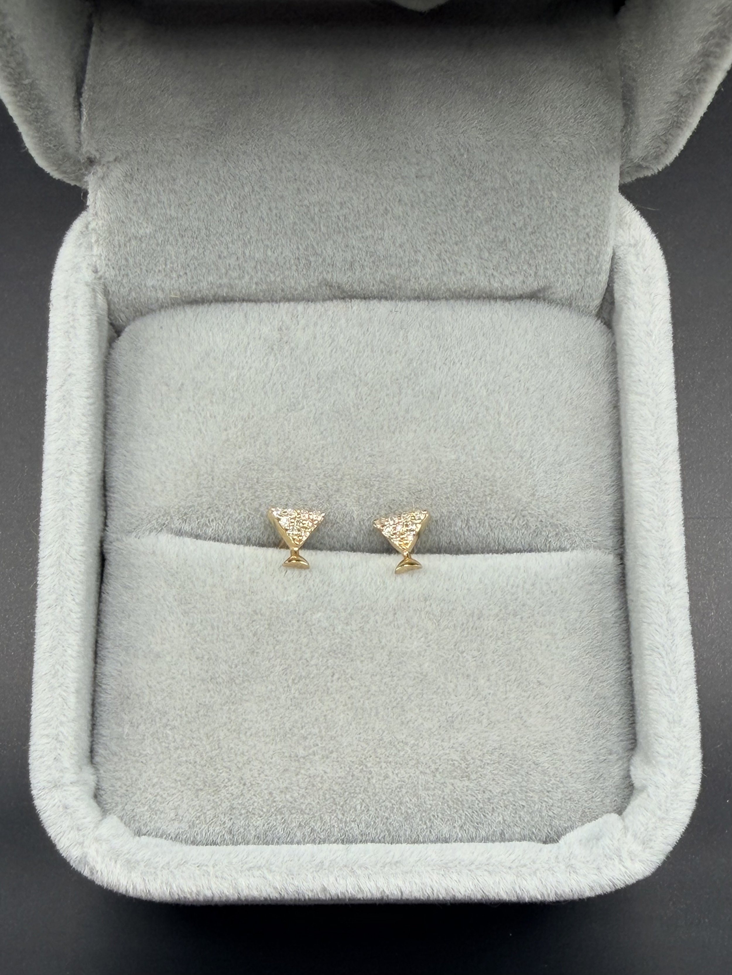14kt Yellow Gold Martini Glass Diamond Earrings