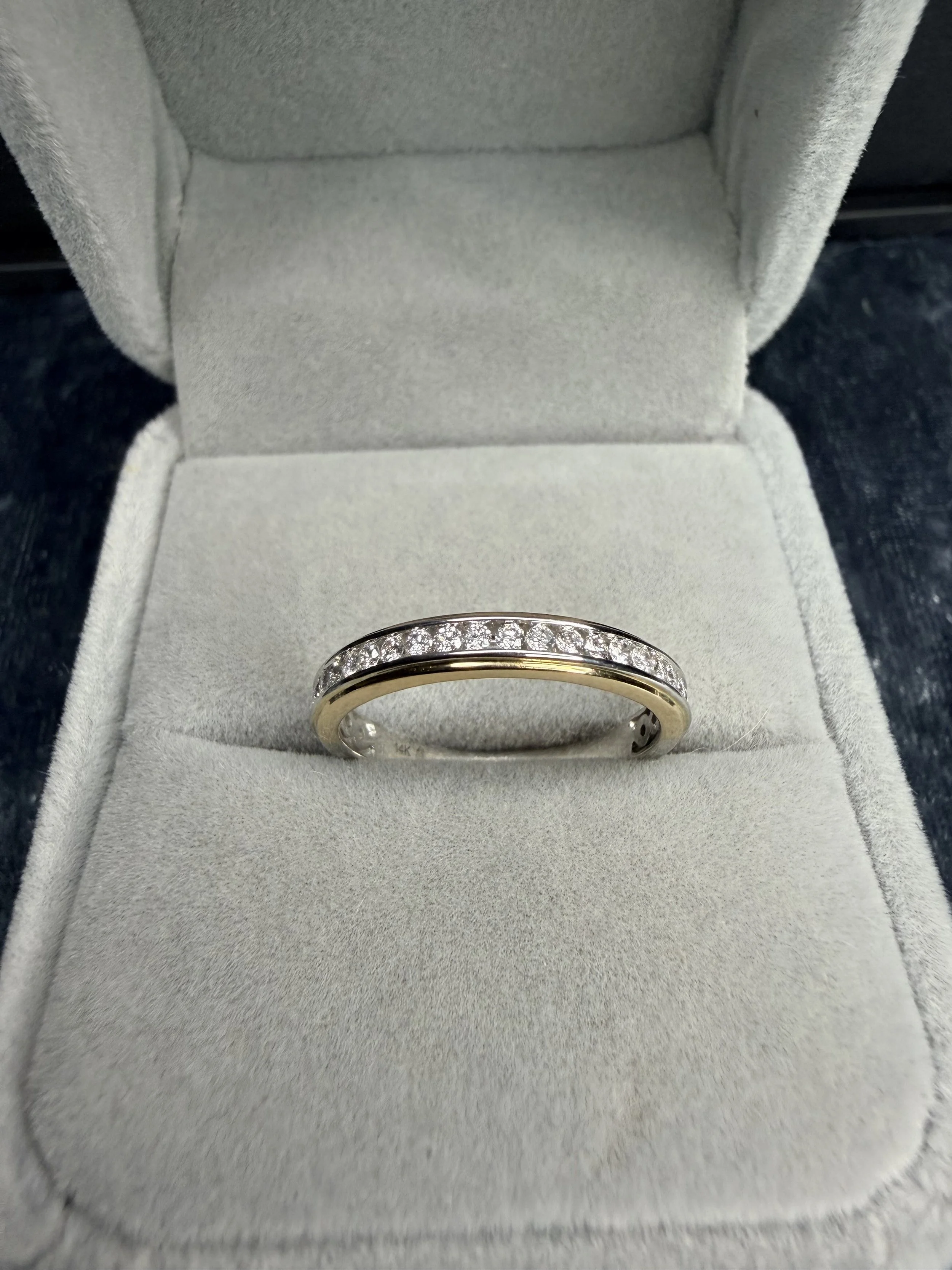 Two-Tone Channel Set Diamond Band