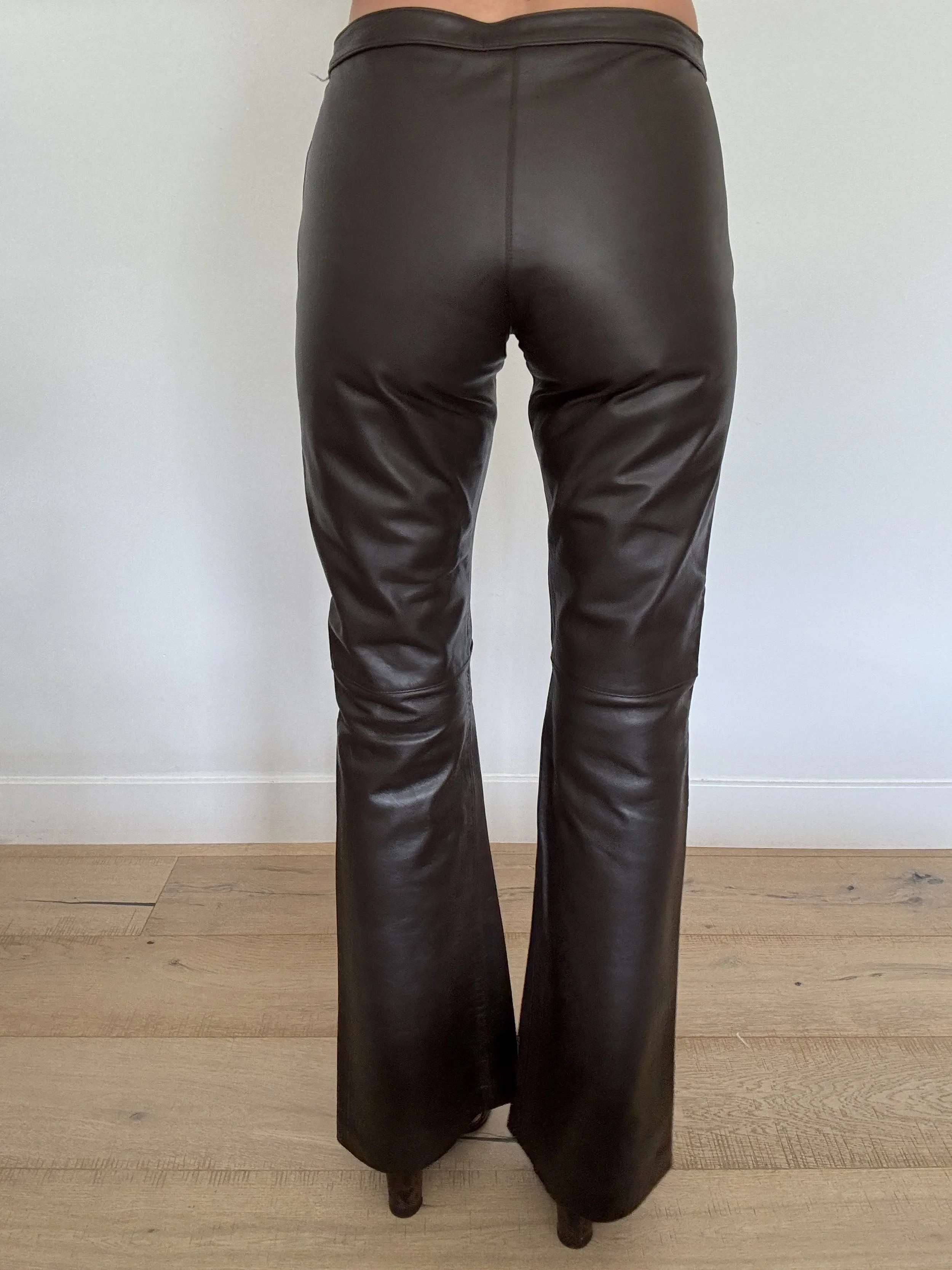 Leather Chocolate Brown Pants