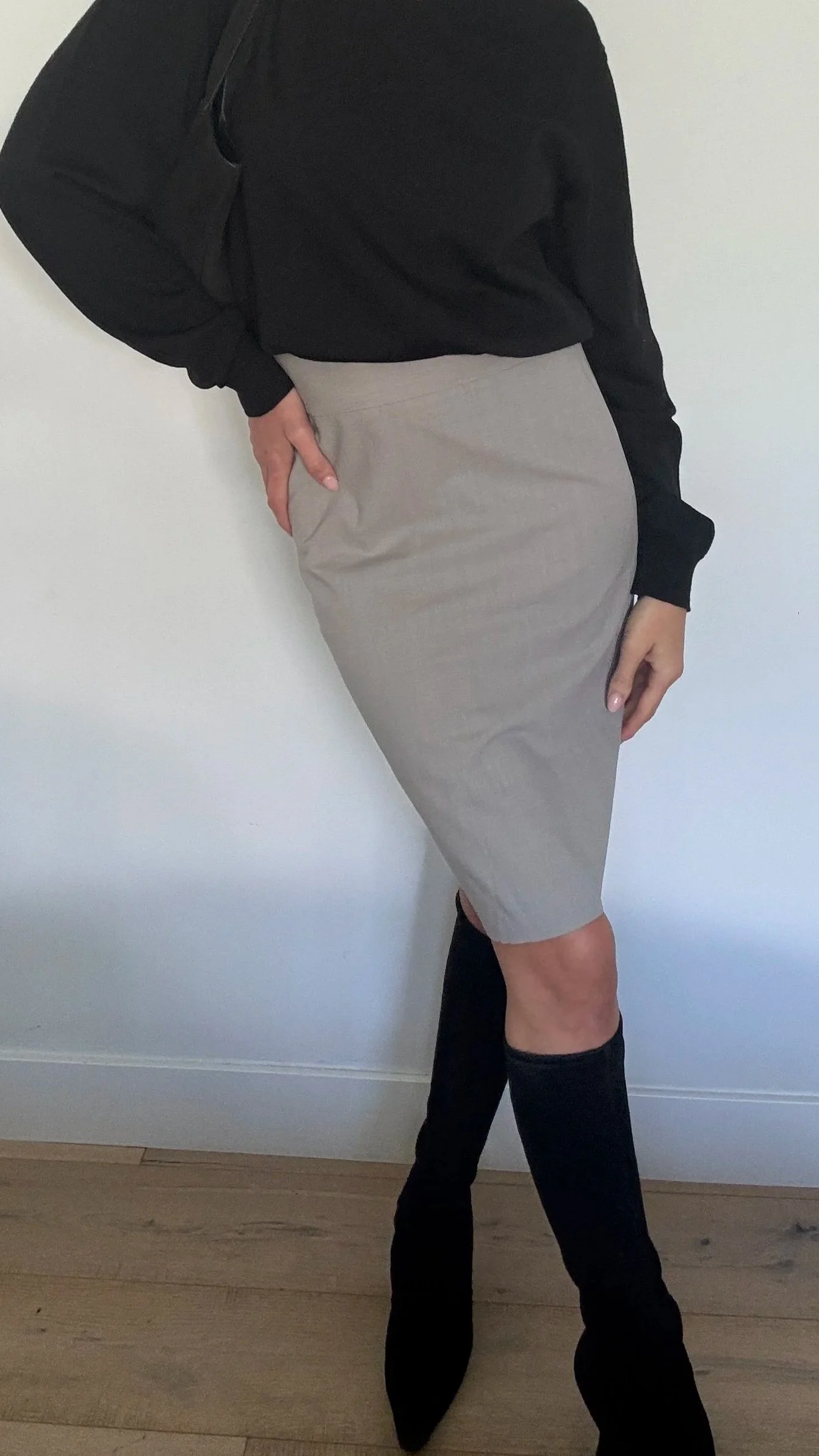 Gray Midi Skirt