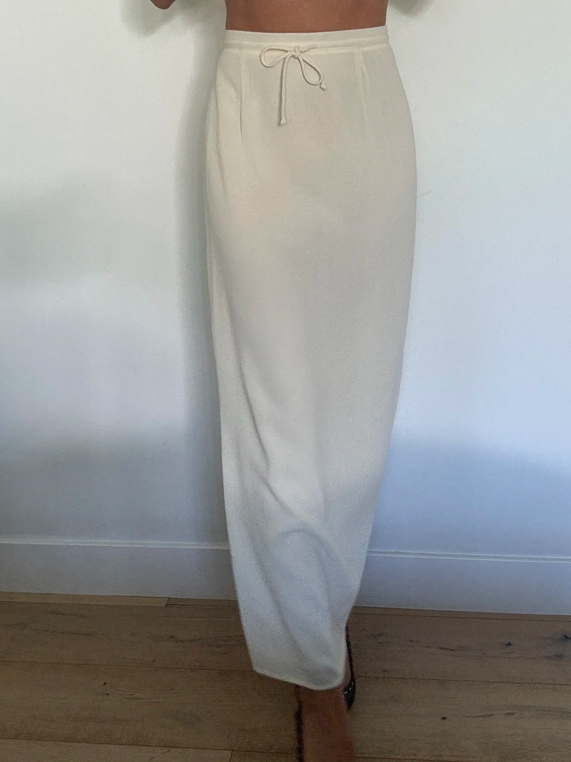 90s Cream Midi Skirt