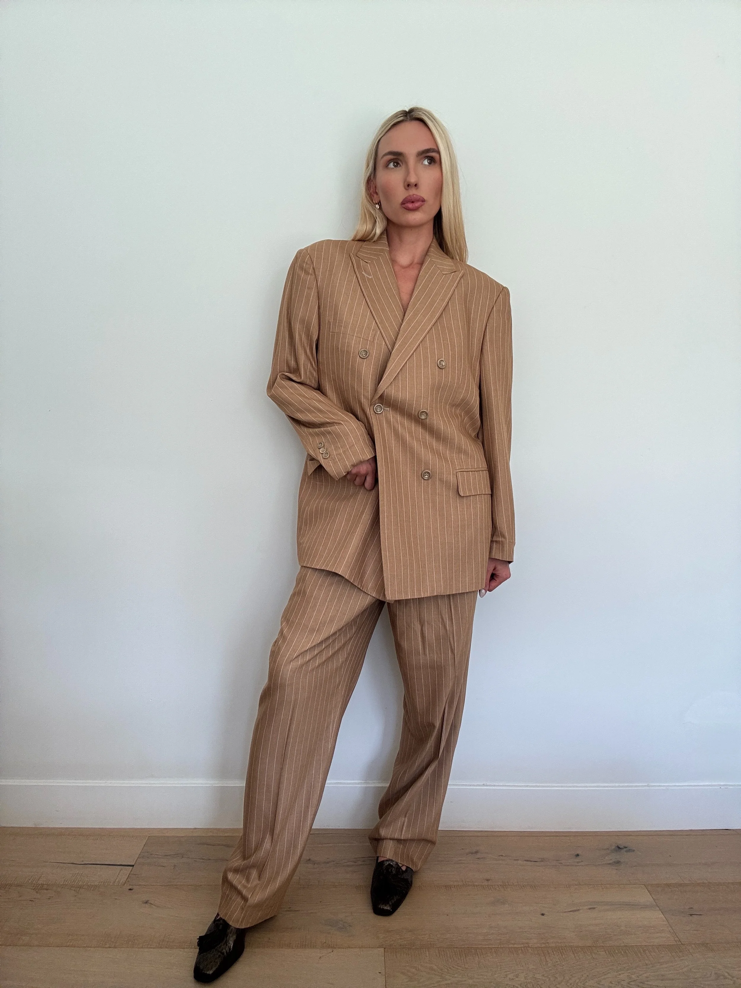Boyfriend Oversized Tan Suit