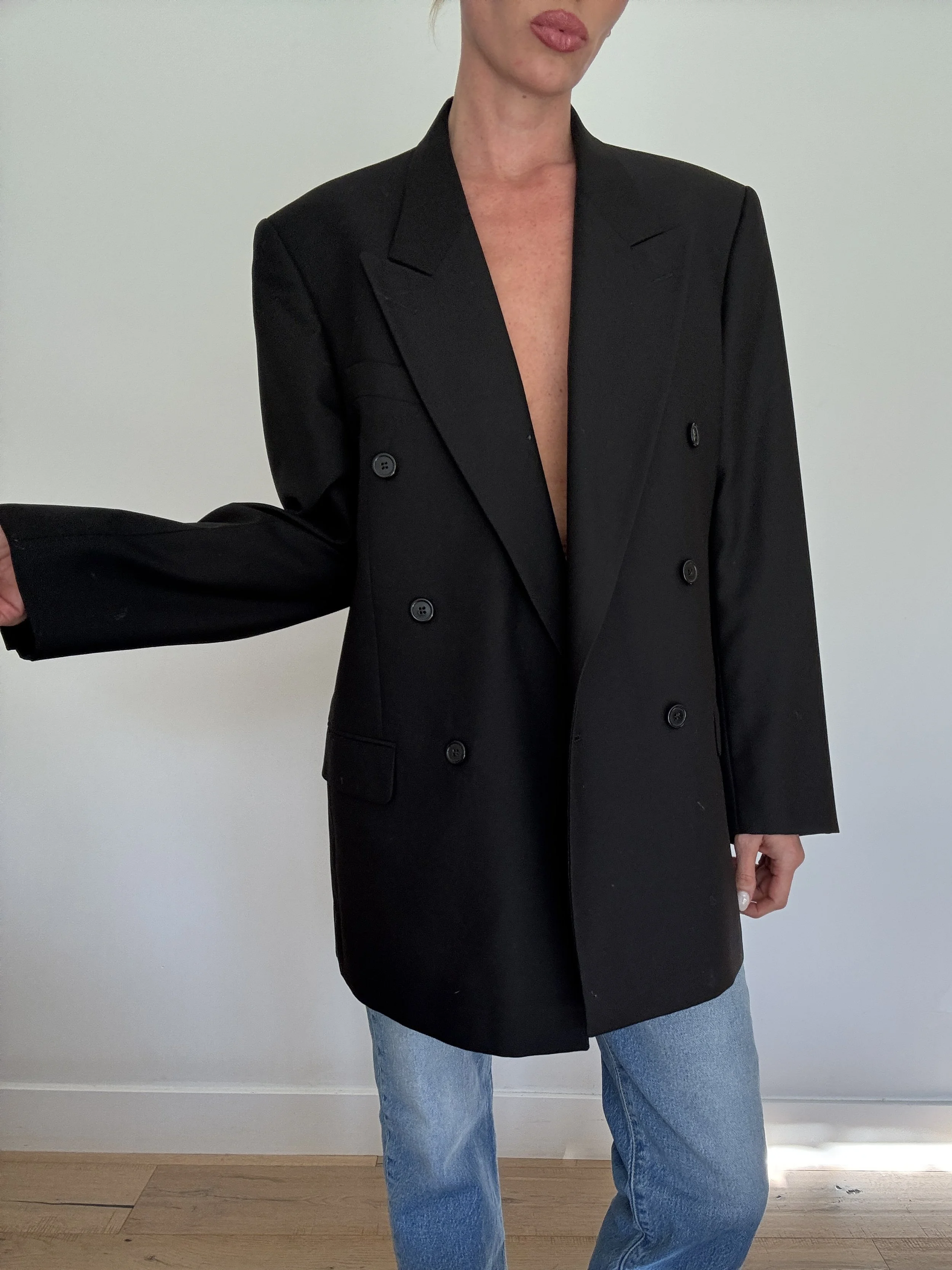 Oversized BF 100% Wool Double Breasted Blazer
