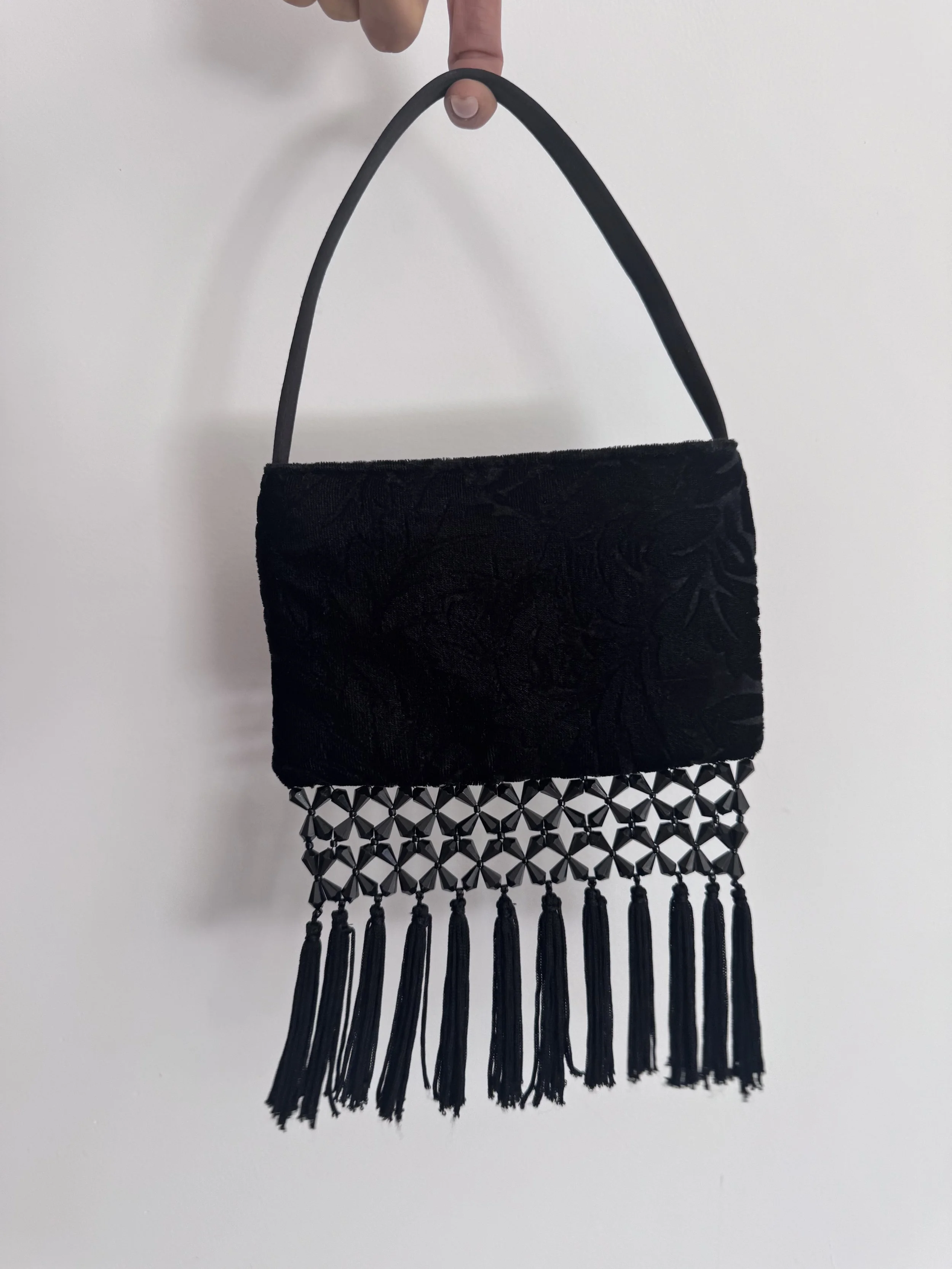 90s Black Fringe Mini Bag