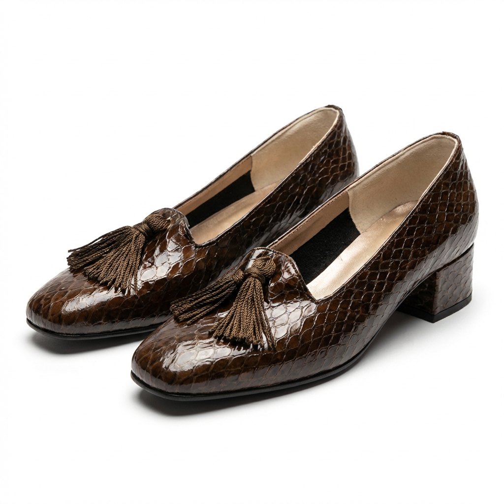 Patent Brown Tassel Loafers
