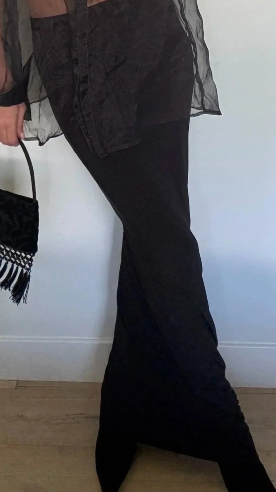 Slinky Black Maxi Skirt