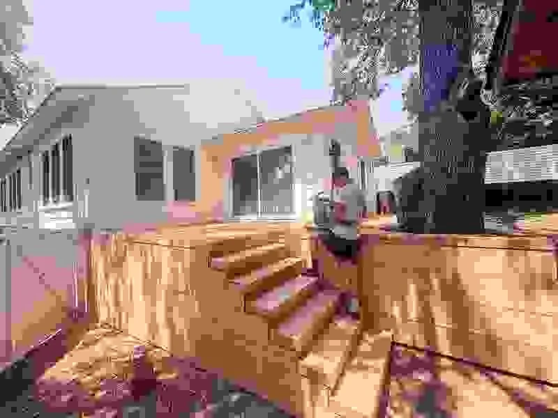 BigDecks Austin Texas deck build in progress framing and construction