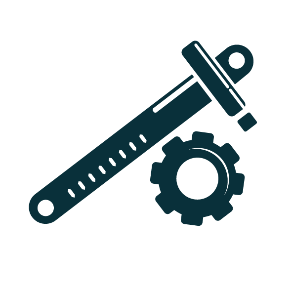 An illustration of a calliper and a gear.