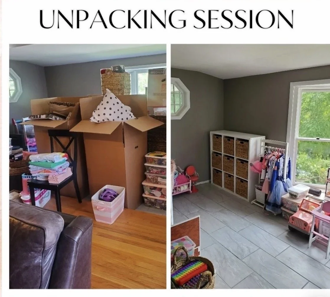 unpacking services by a professional organizer and decluttering specialist in a home in Marietta, Georgia