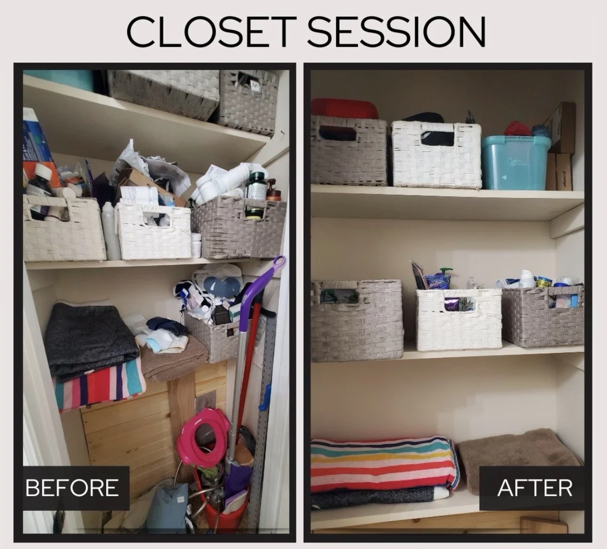 declutter and organize a closet in a home in Marietta, Georgia