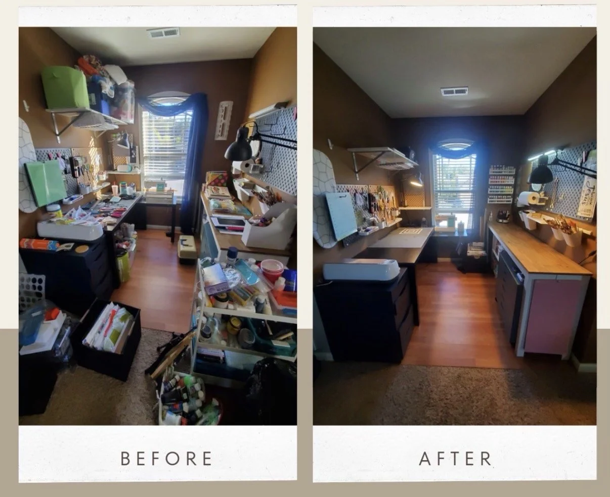 declutter and organize craft room in a home in Cobb County, Georgia