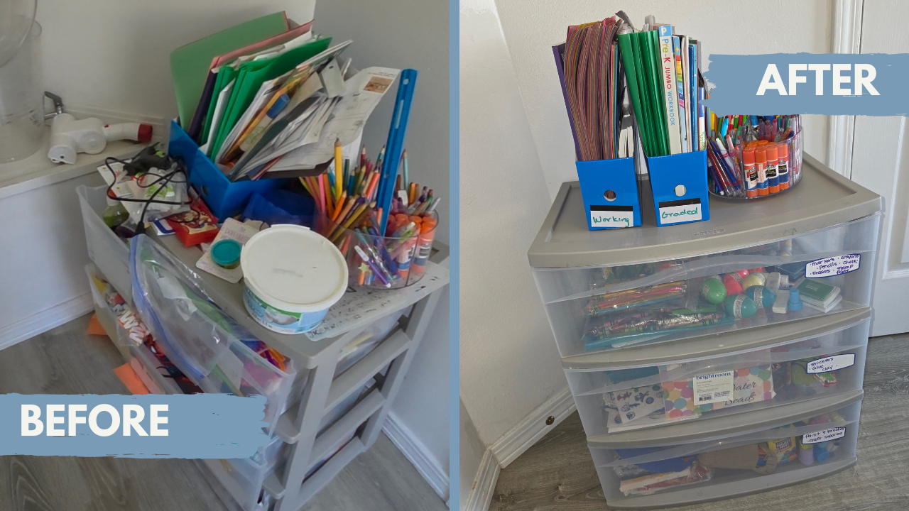 Craft supplies decluttered and organized in Pensacola, Fl