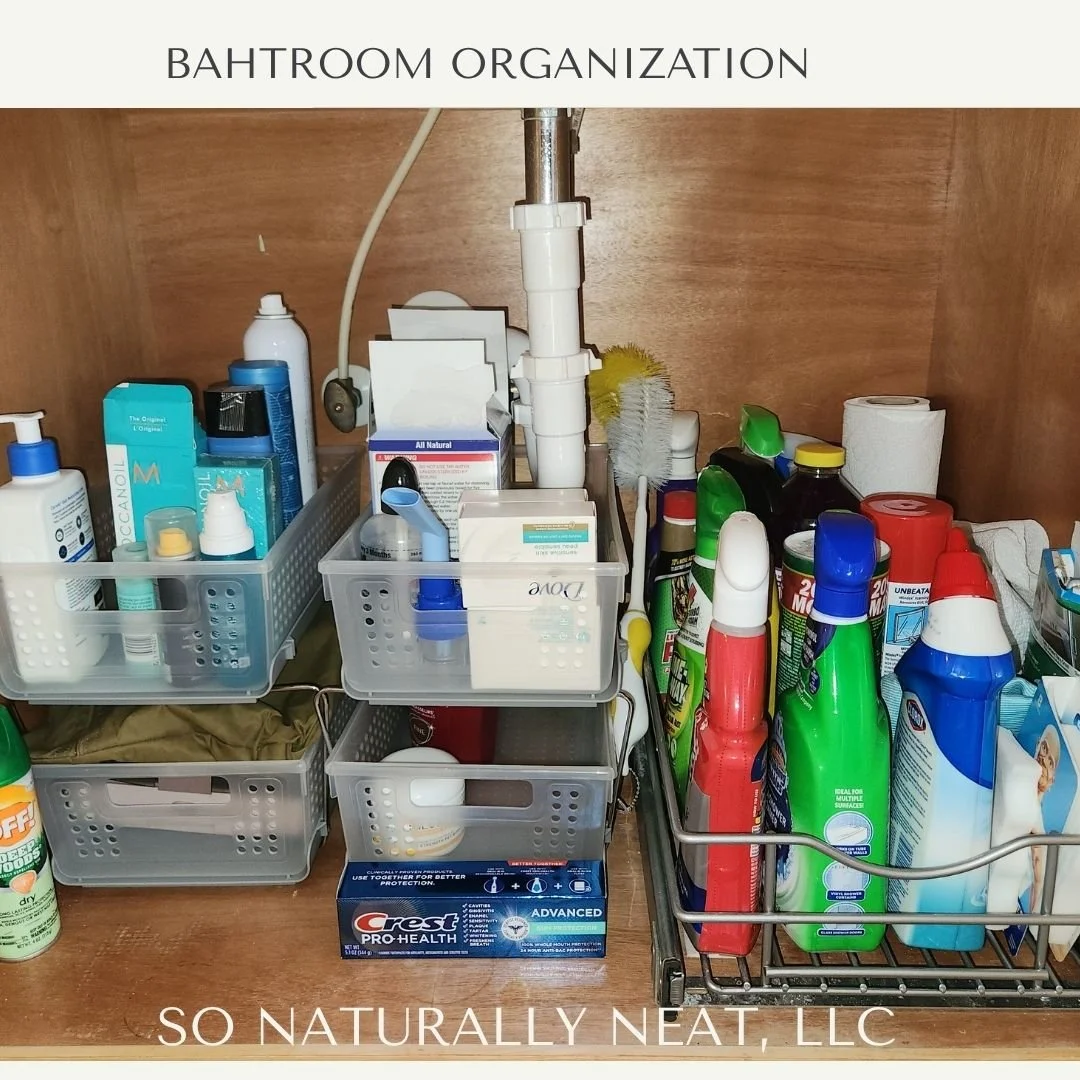 Master bathroom sink organization