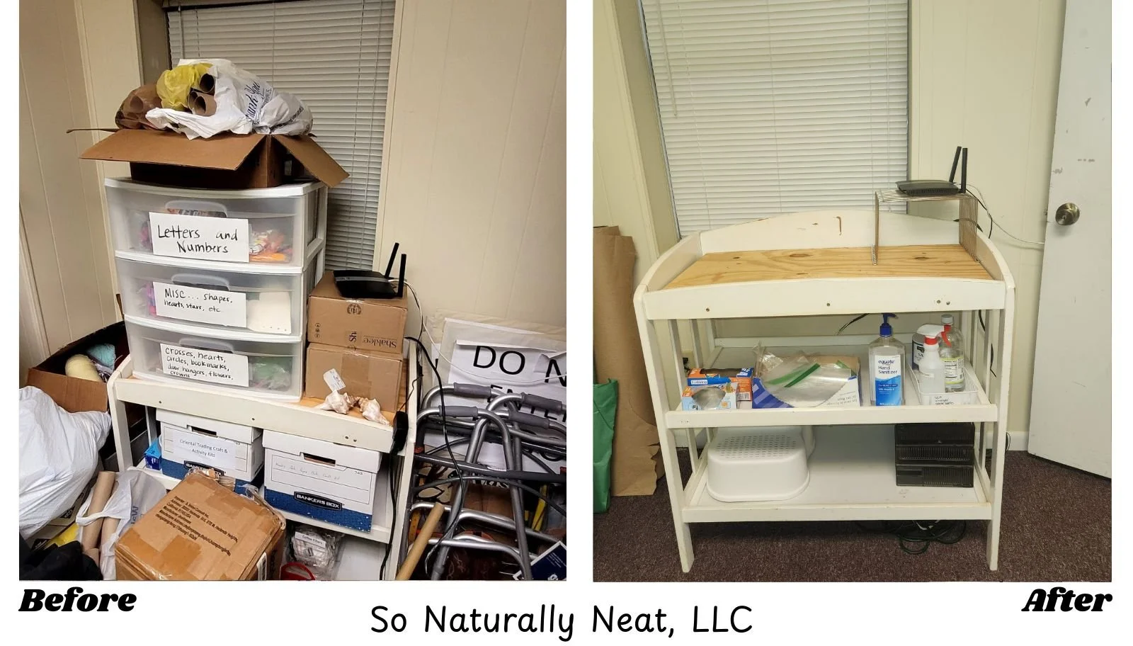 Church resource room decluttered and organized