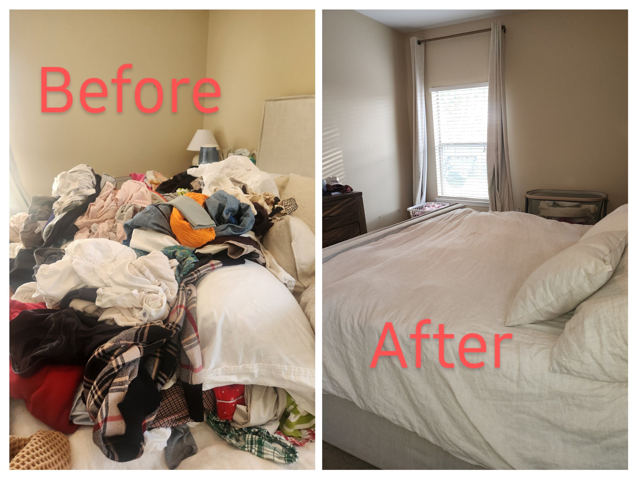 Decluttering bedroom session in Pace,  Fl