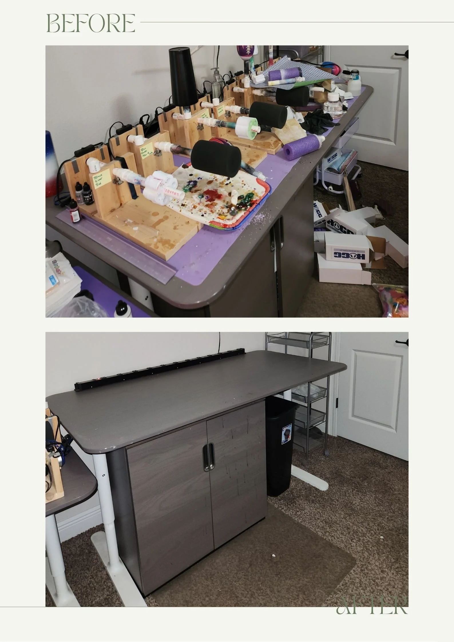 Craft room decluttered