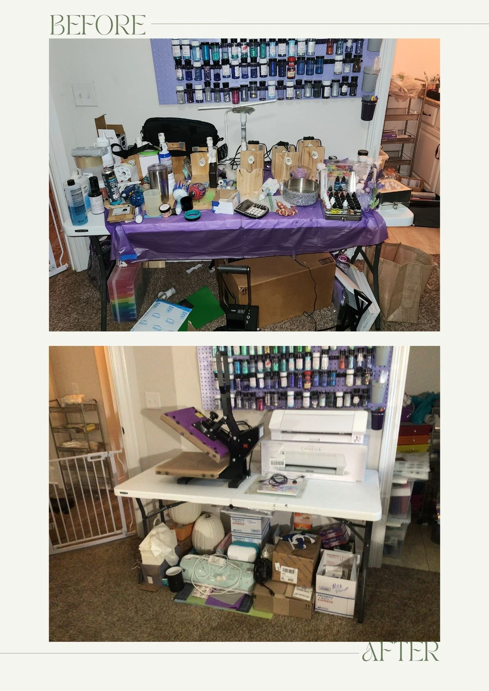 Craft items sorted and prepped for sale
