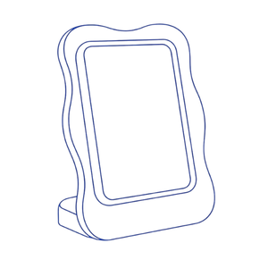 Geometric drawing of an outline square with sections divided by vertical, horizontal, and diagonal lines.