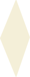 A beige elongated diamond shape with a black outline on a white background.