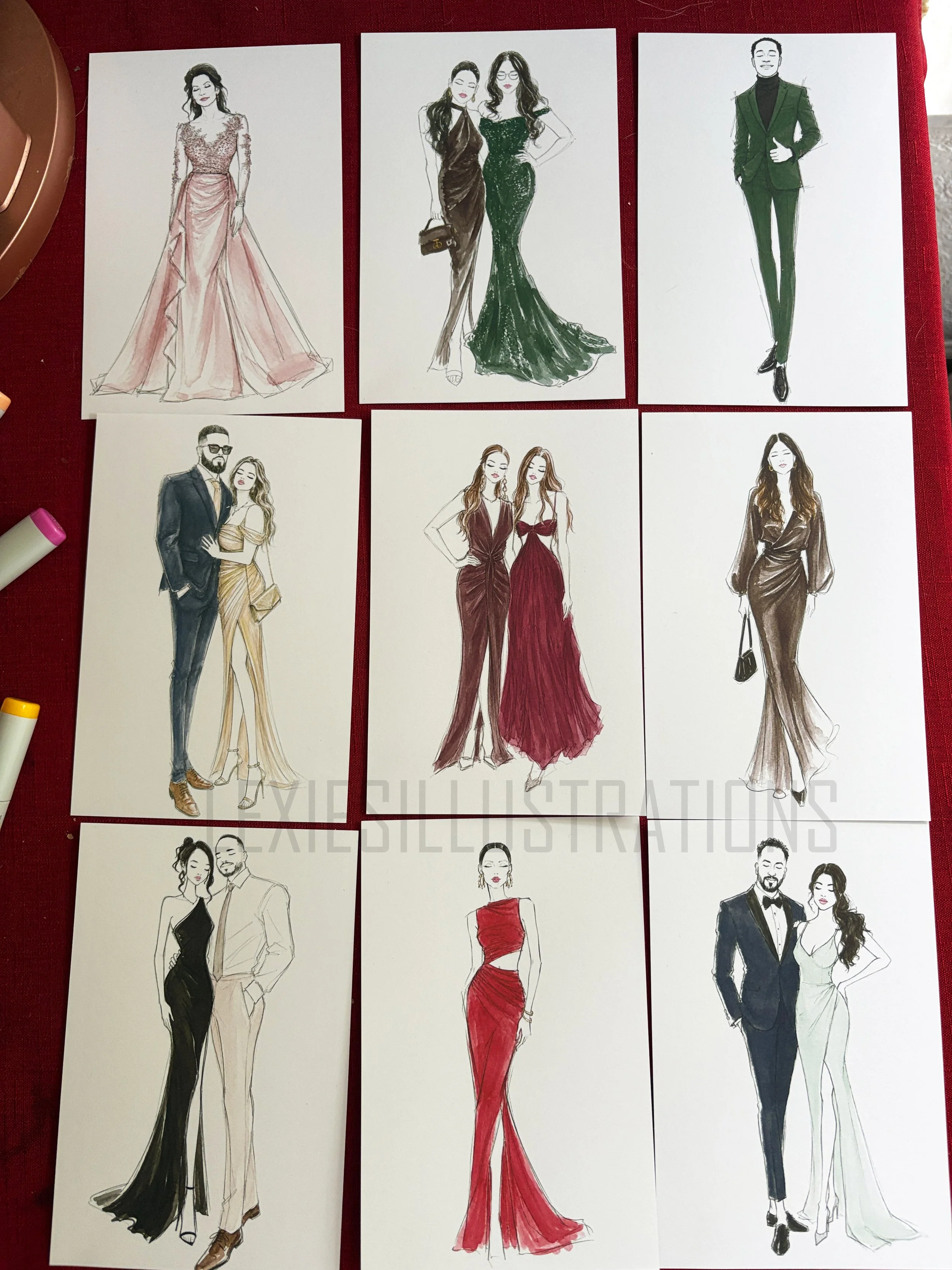 Live Wedding Guest Portraits illustrations Miami