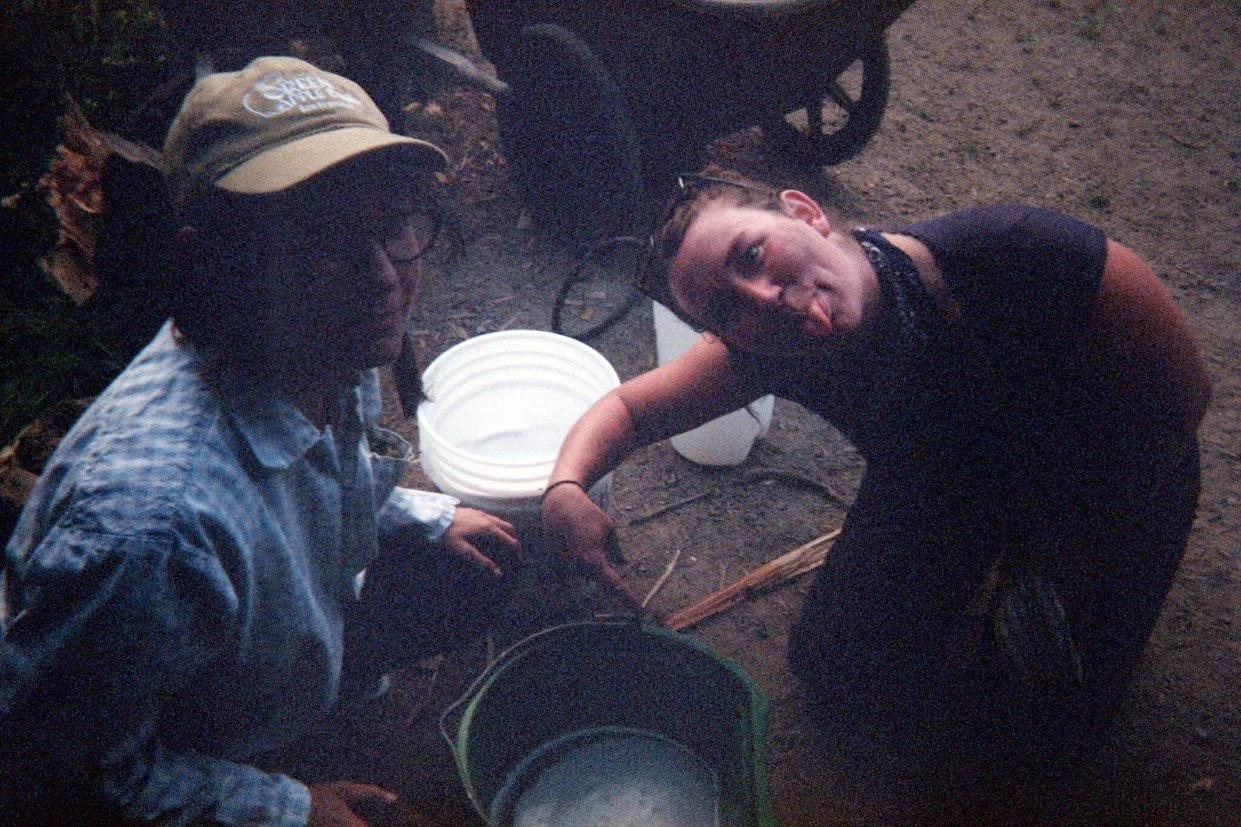 Paige and Azelia with the soda! Disposable camera photo by Jules.