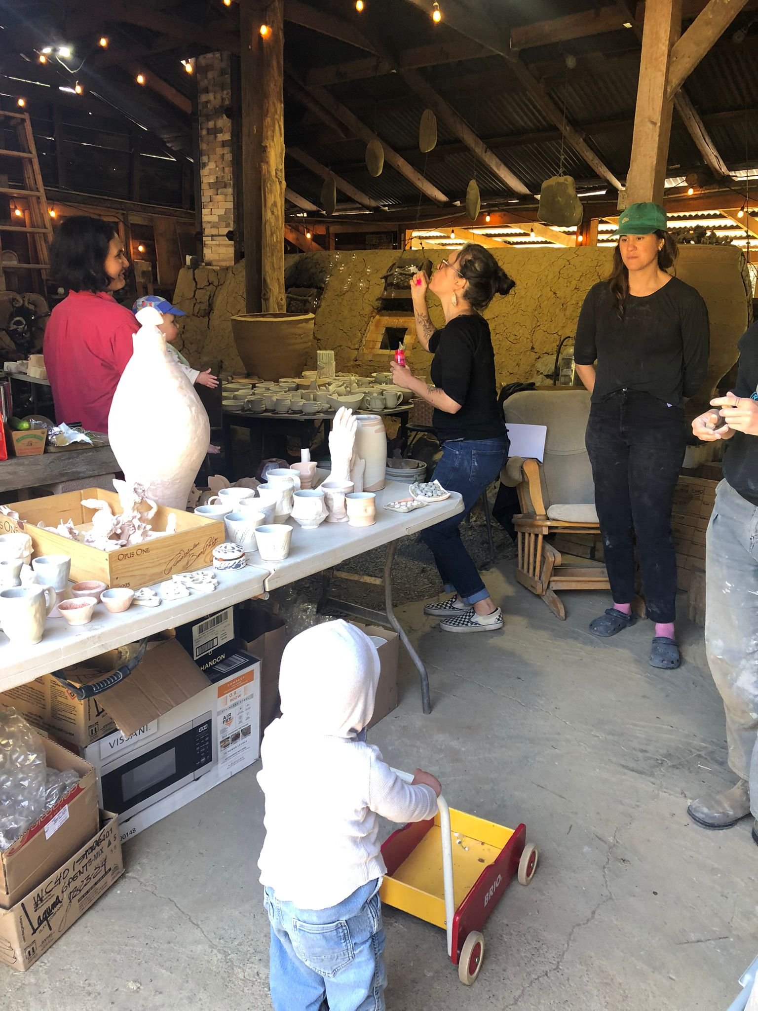 Lisa Mae blowing bubbles for the babies