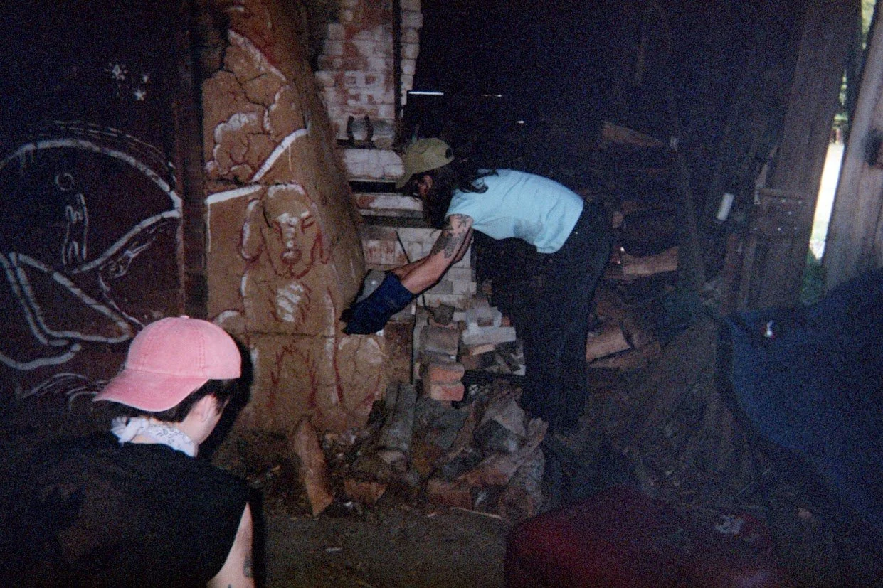 Dan and Paige prepping soda. Disposable camera photo by Jules.