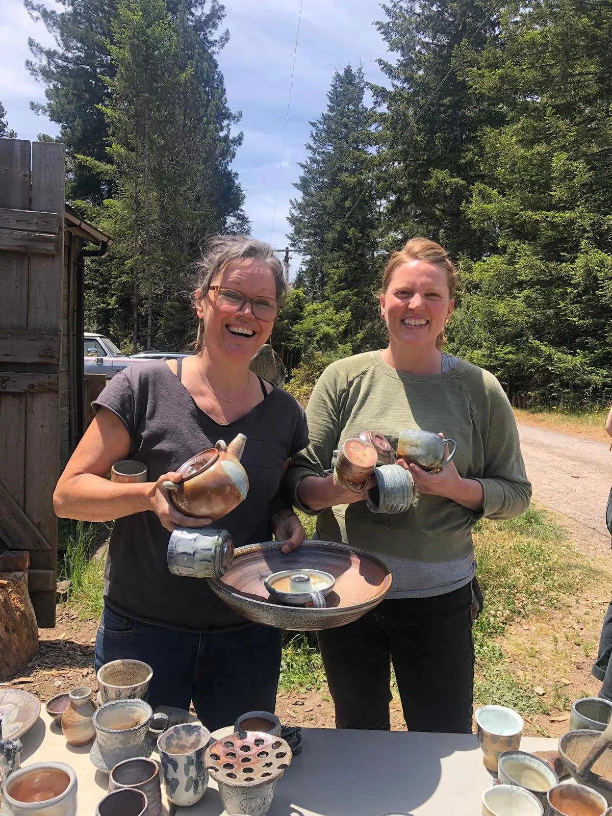 Lisa Mae and Amanda with their pots!