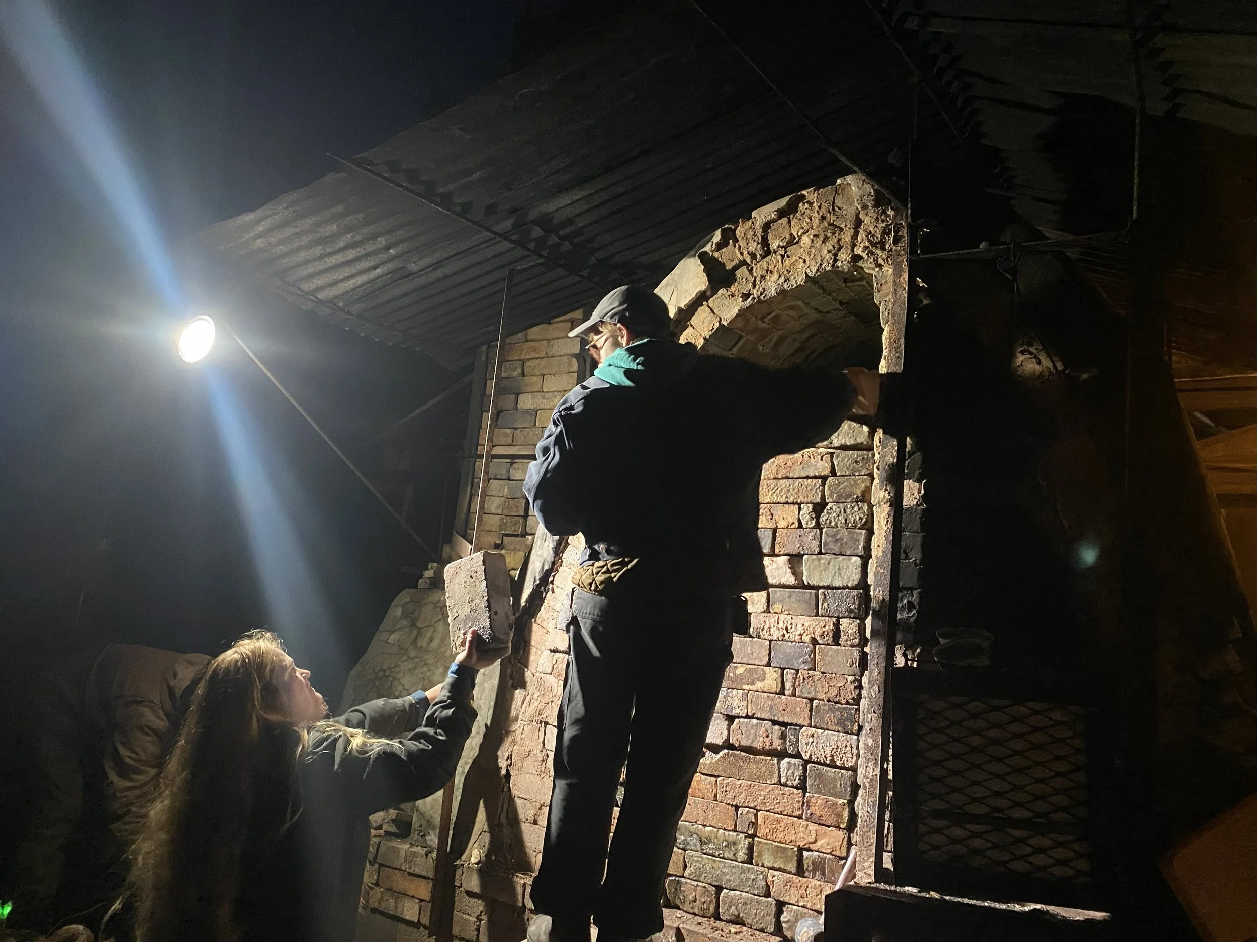 Bricking up the door with Katie & Rylo