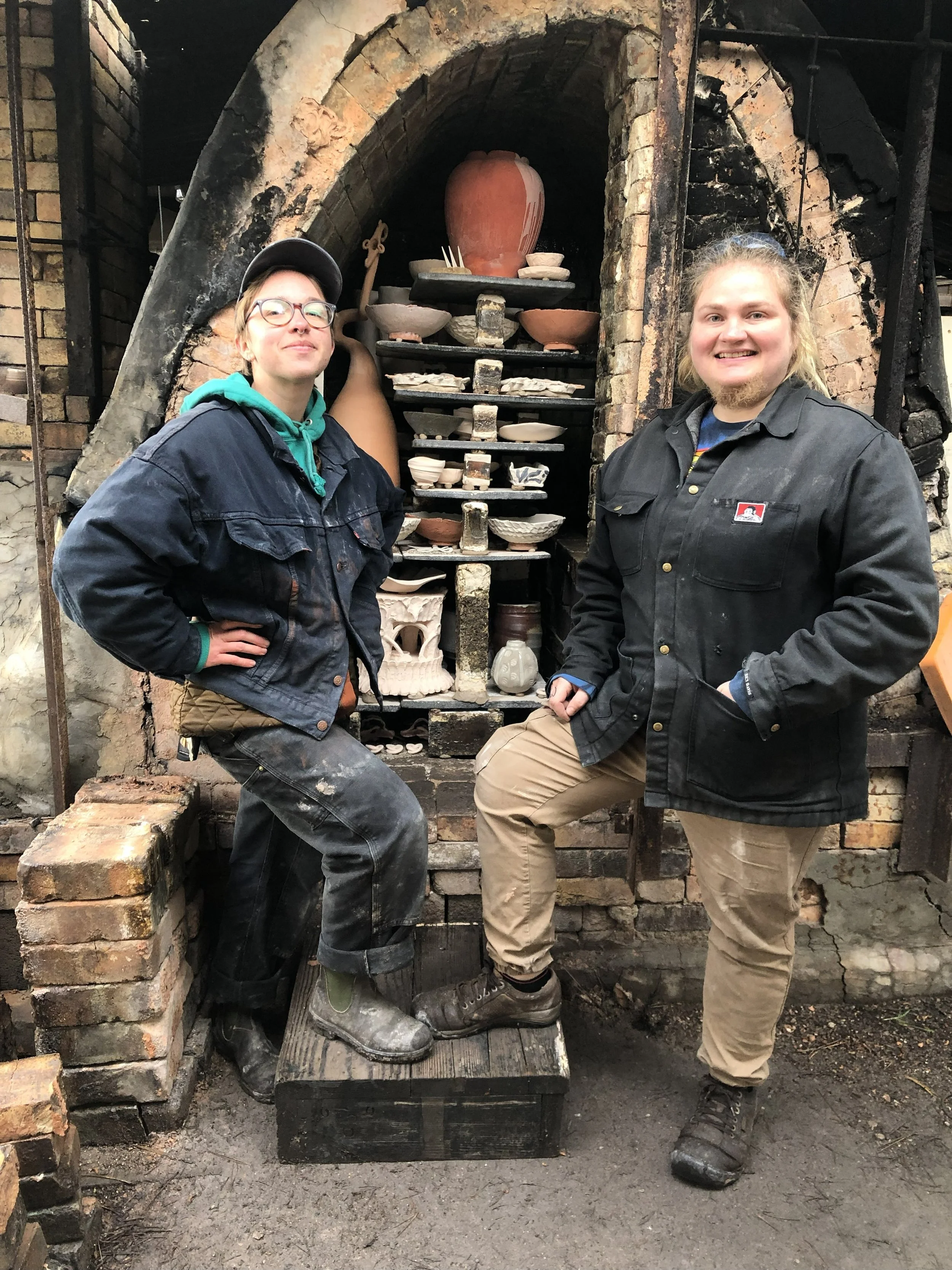 Jules & Katie after an intense rainy loading day