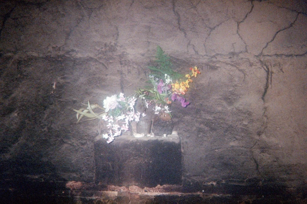 Kiln offerings. Disposable camera photo by Jules.