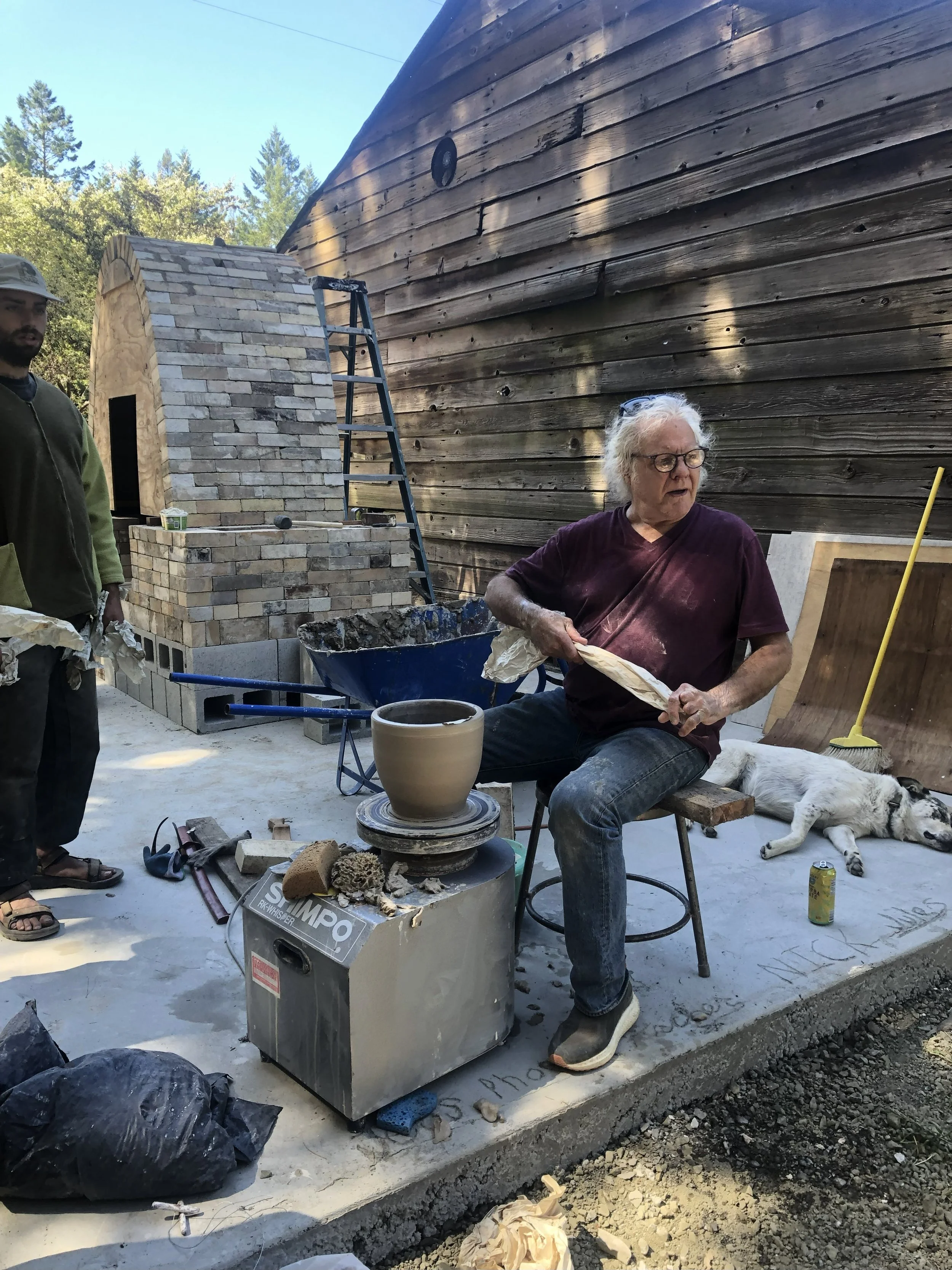 BR constructing a kiln whistle for the new kiln
