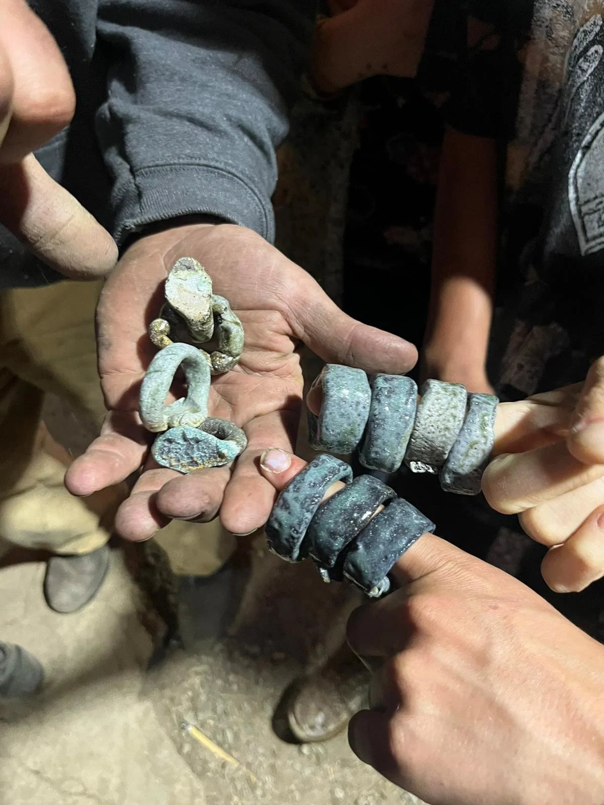 our draw rings after soda (on right) compared to past kilns (on left)!