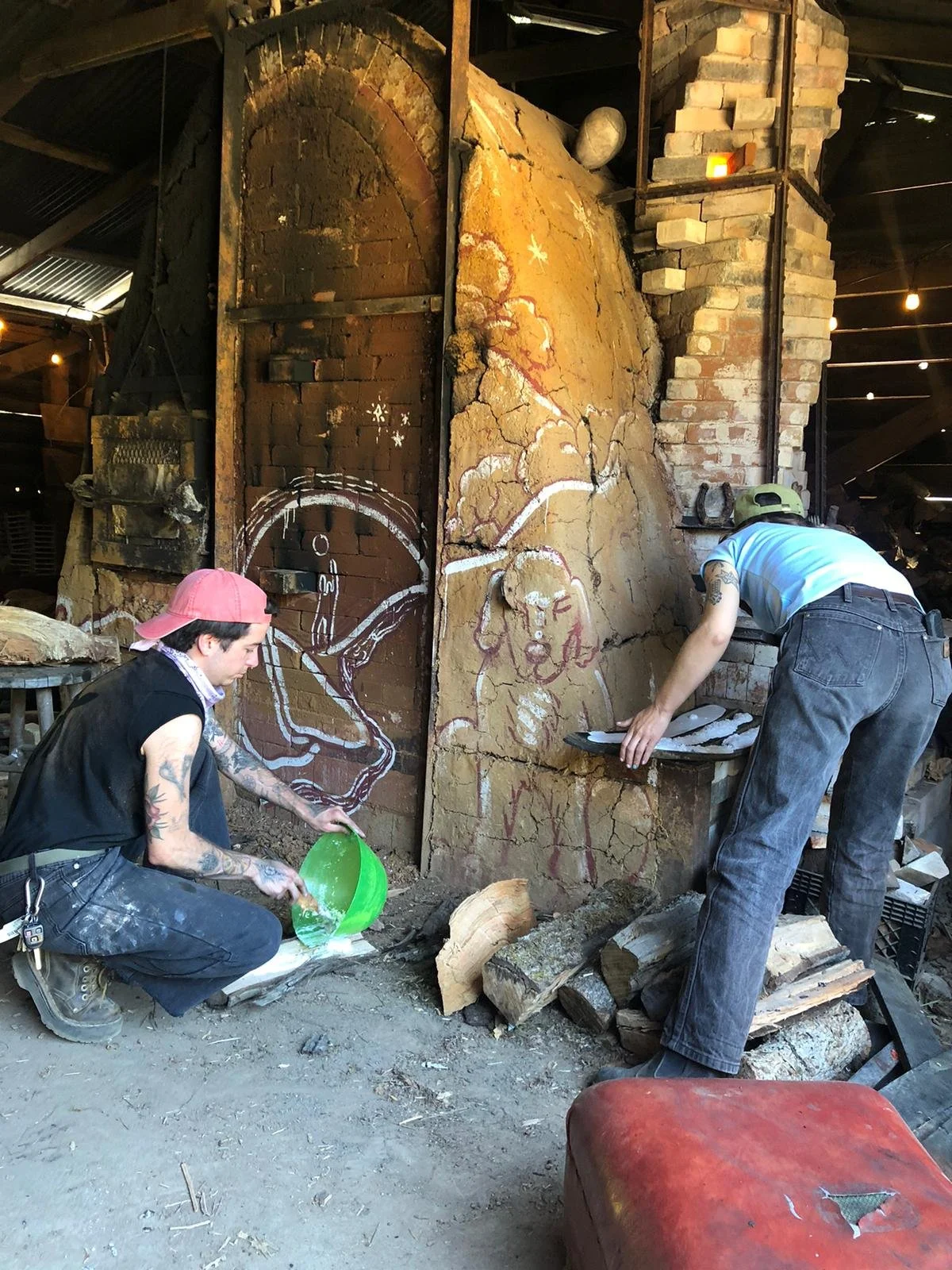 Dan & Paige prepping the soda boards