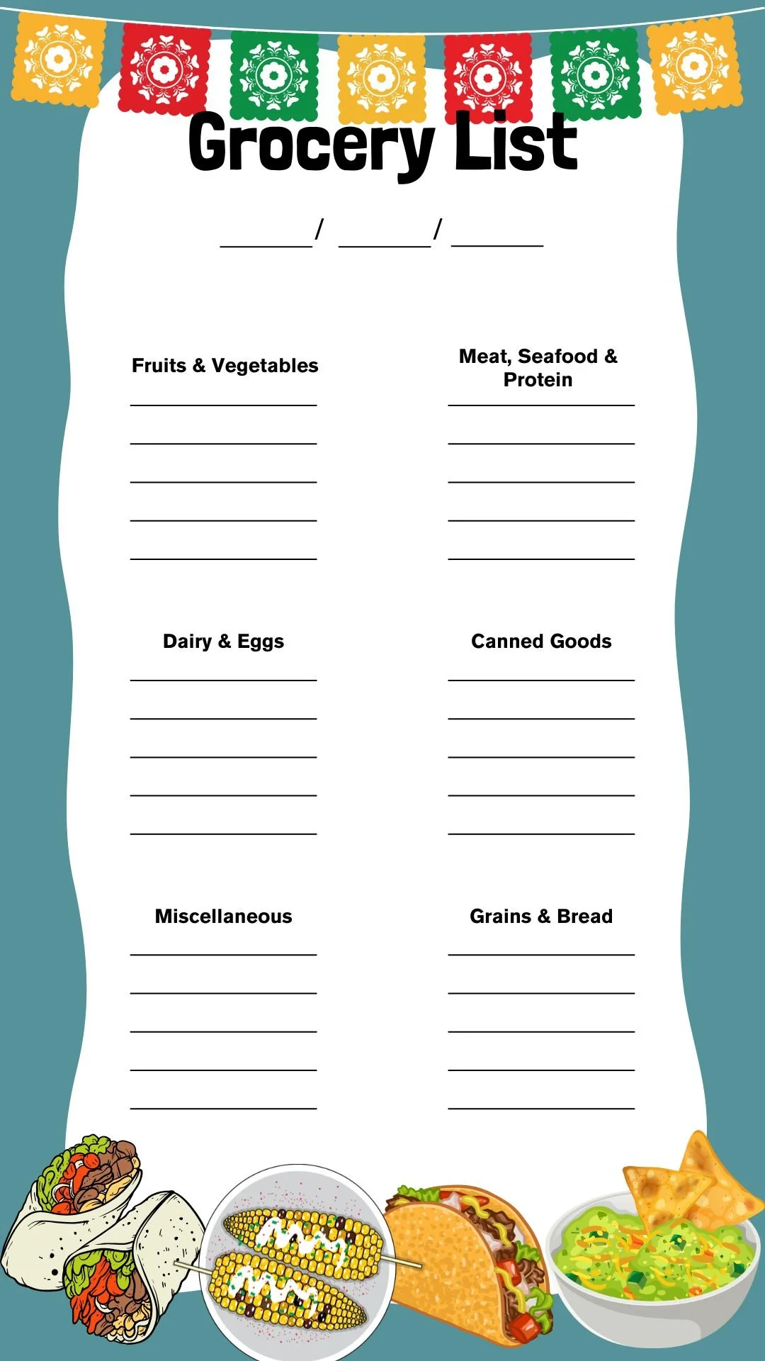 Grocery list PDF
